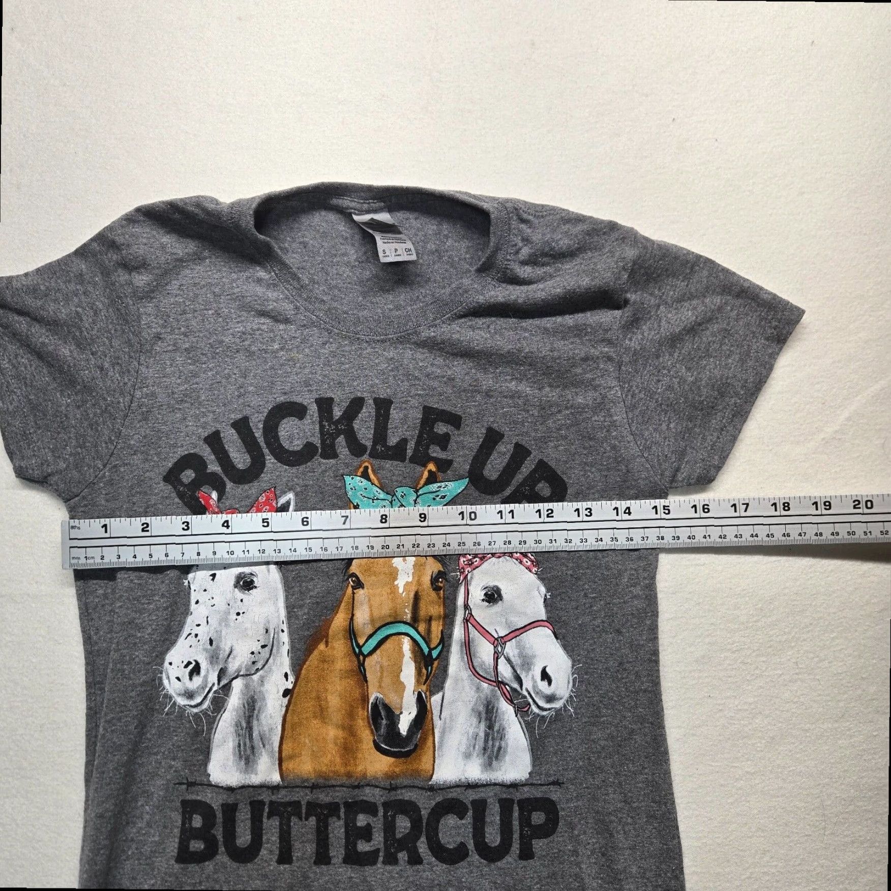 Vintage Gray Horse Tee Short Sleeve Women's Small T-Shirt Size S / US 4 / IT 40 - 4 Thumbnail