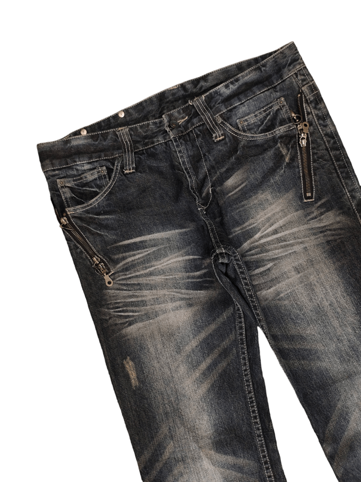 semanticdesign Flare Jeans Semantic Design Distress Faded Bootcut Denim Size US 34 / EU 50 - 5 Thumbnail