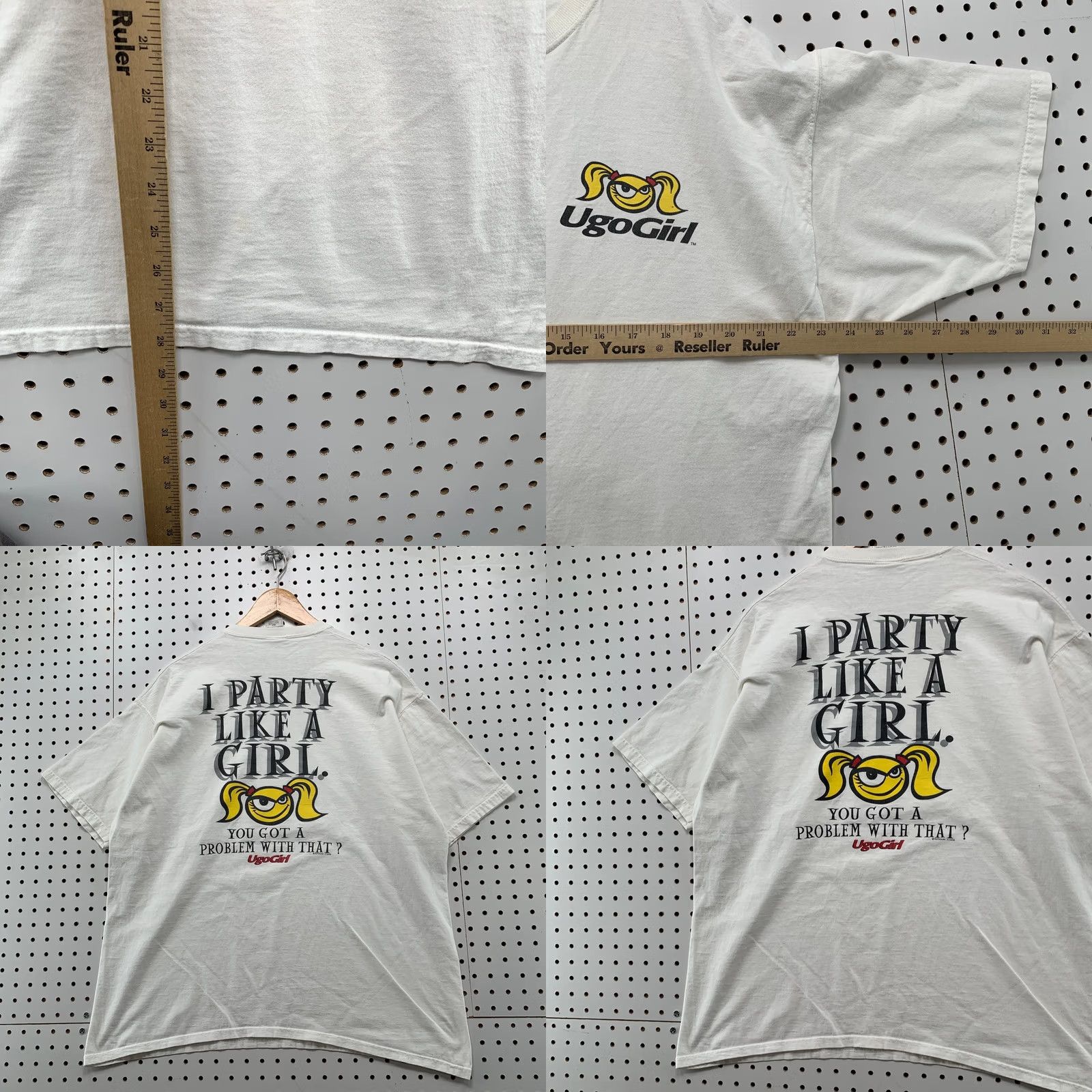 Vintage VINTAGE UGO Girl T Shirt Mens XL White Ugogirl Party Like A Girl Shirt Mens XL White Ugogirl 90s Beer Funny Event Summer Spring Mens Size US XL / EU 56 / 4 - 9 Thumbnail