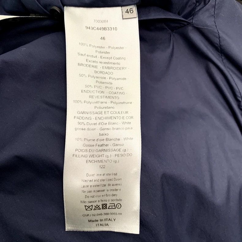 Dior Dior Blue and black logo stand-up collar down jacket zipper Size US S / EU 44-46 / 1 - 8 Thumbnail