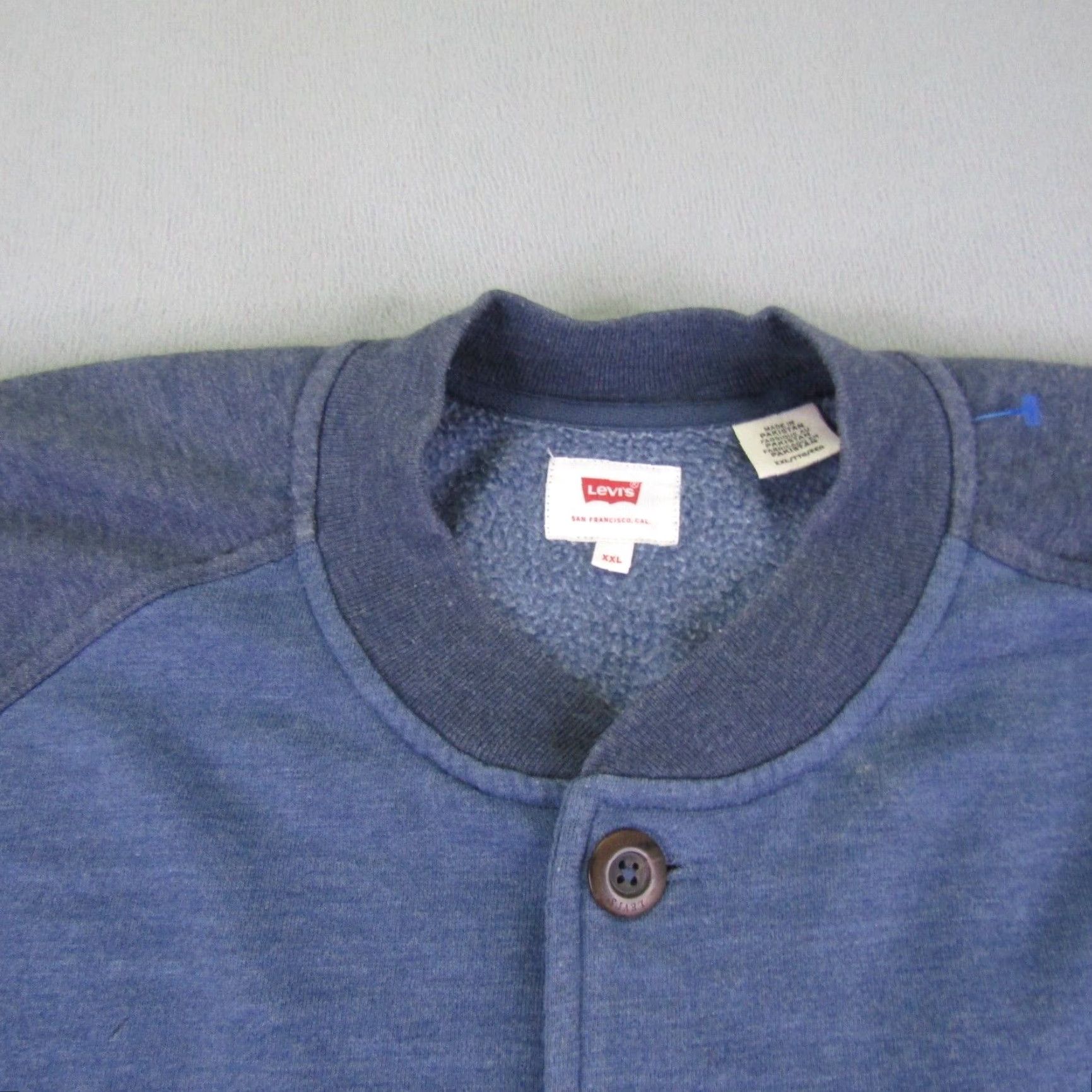 Levi's VINTAGE Levi's Jacket Mens 2XL Blue Snap Up Bomber Jacket Regular Fit Fleece Knit Pocket Size US XXL / EU 58 / 5 - 2 Thumbnail