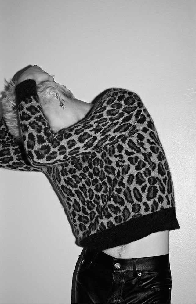 Hedi Slimane × Saint Laurent Paris NEW AW15 PARIS SESSIONS LEOPARD PRINTED MOHAIR SWEATER Size US L / EU 52-54 / 3 - 2 Thumbnail