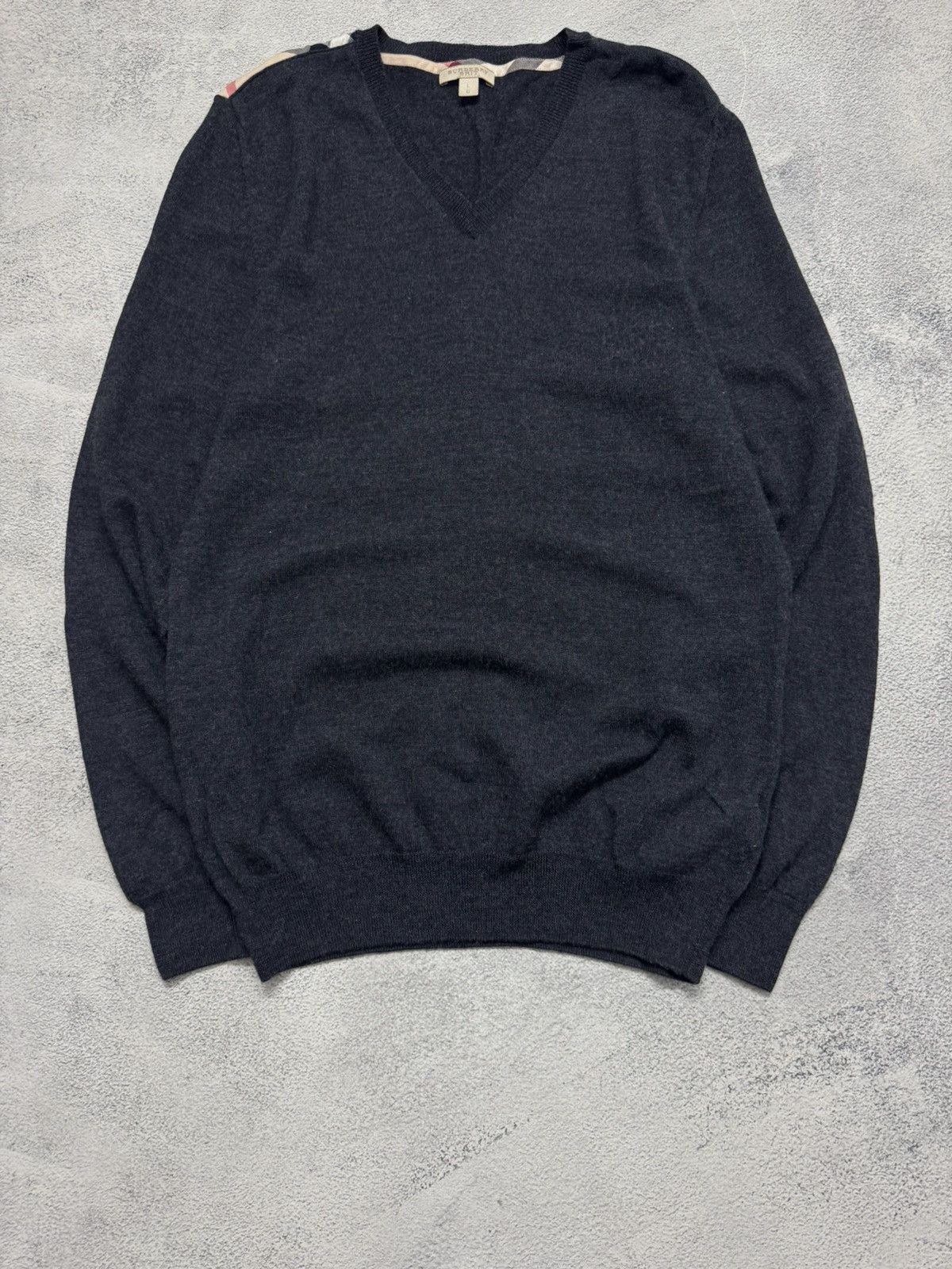 Burberry Vintage Burberry Brit Jumper Navy Cashmere Knitted Pullover Size US L / EU 52-54 / 3 - 7 Thumbnail