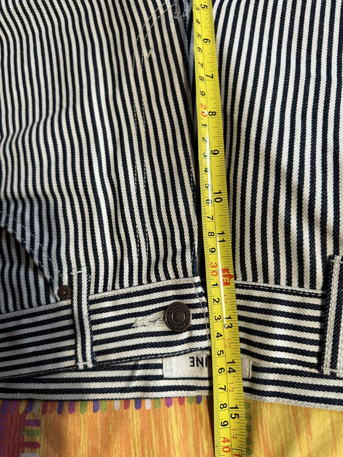 Celine [30fits31] Celine hickory striped flared jeans Size US 31 - 19 Thumbnail