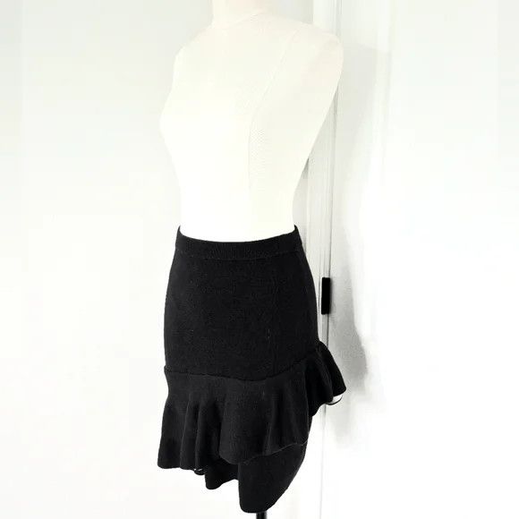 Sandro Cotton Ruffle Knit Skirt Fall Party Gift Spring Summer Size 26" / US 2 / IT 38 - 4 Thumbnail