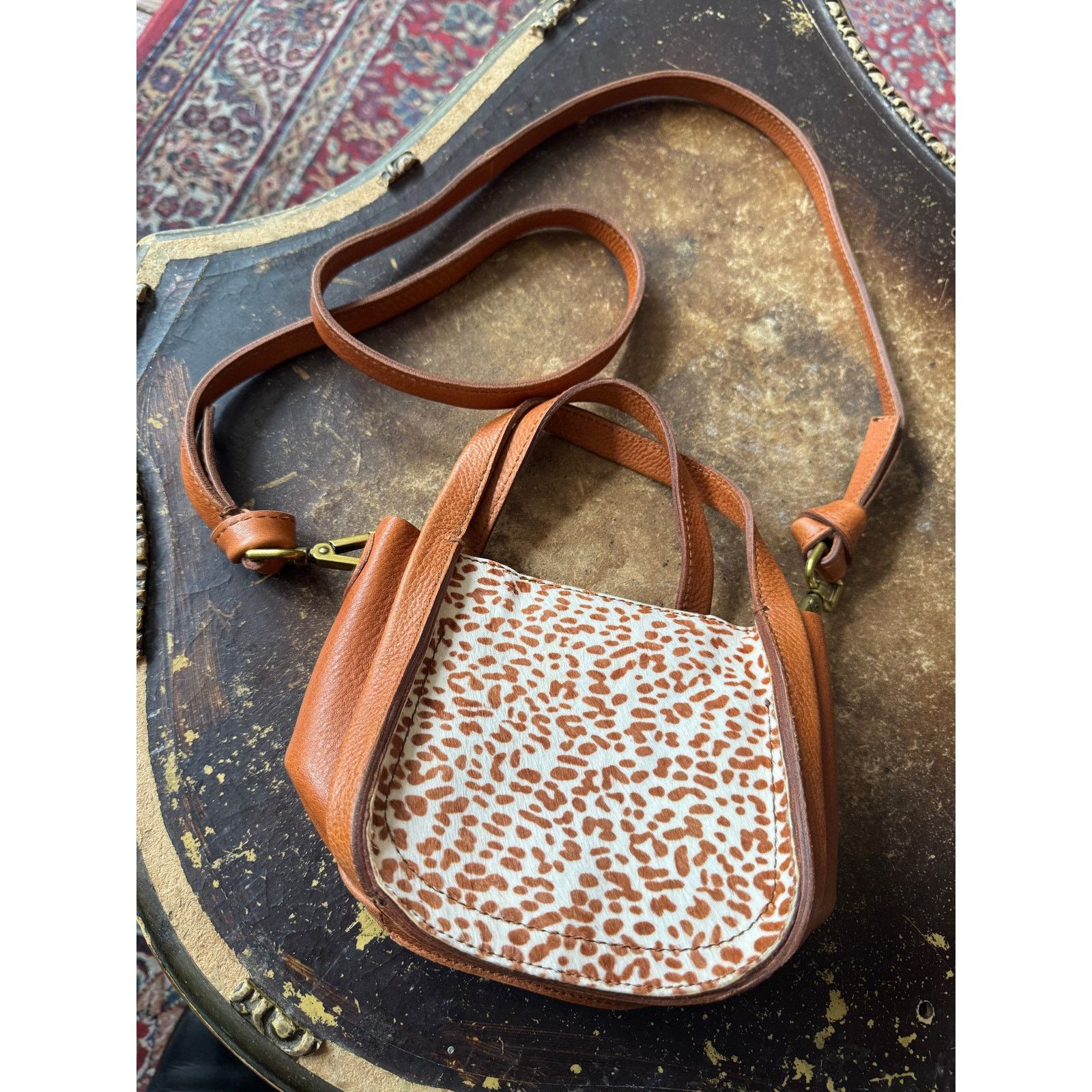 Madewell Madewell Micro Sydney Bag in Animal Spotted Calf Hair Size ONE SIZE - 2 Thumbnail