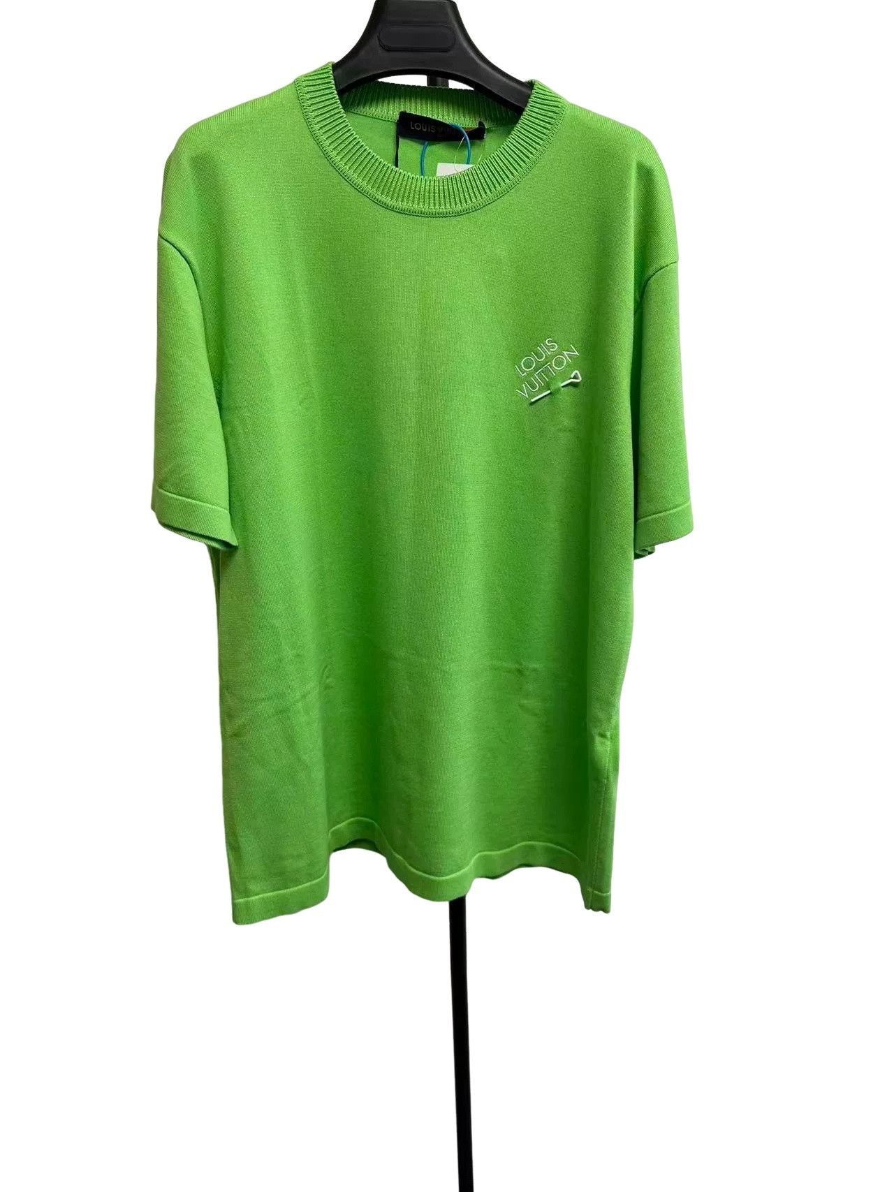 Louis Vuitton Louis Vuitton Green Logo Short Sleeve Knit T-Shirt L Size US L / EU 52-54 / 3 - 1 Thumbnail