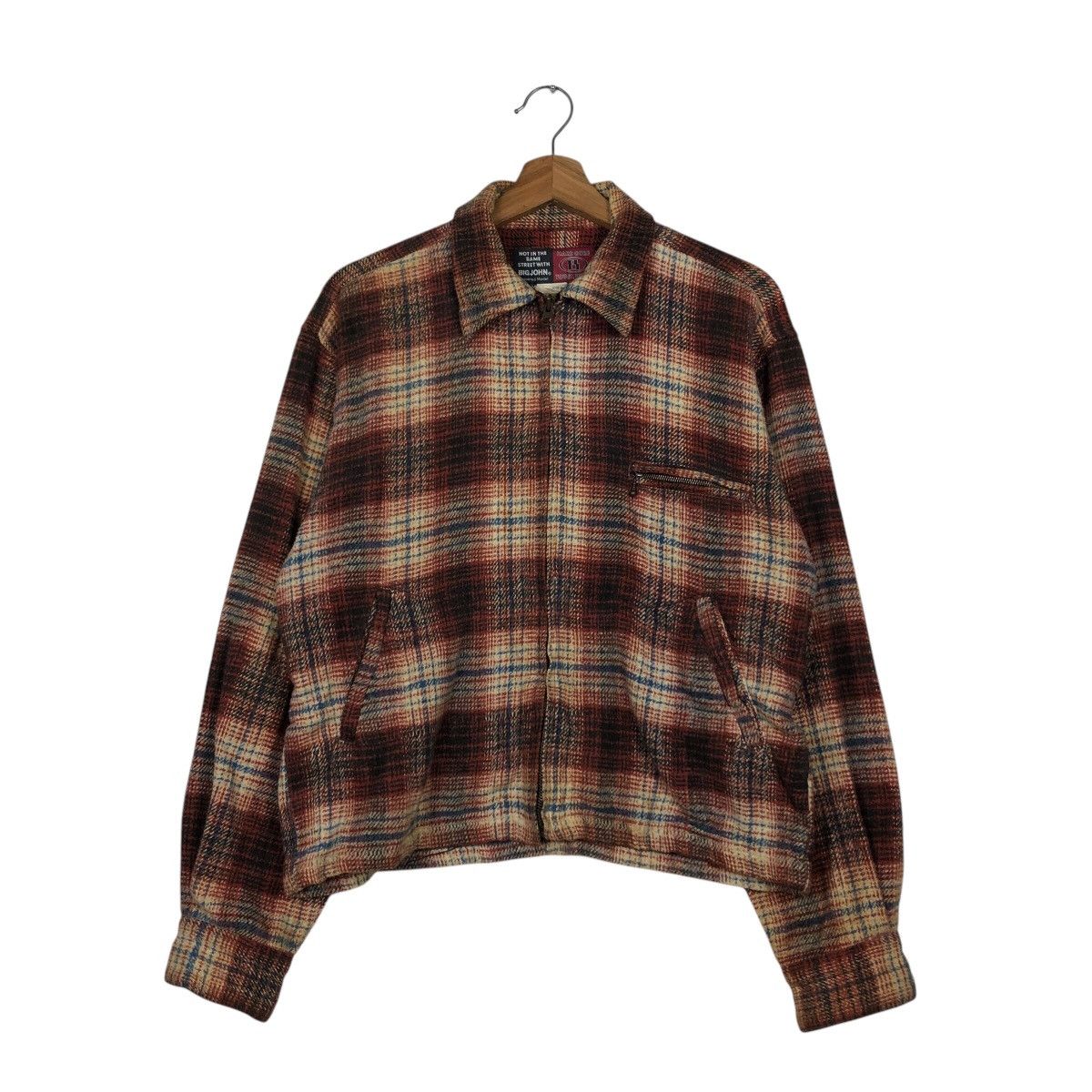 Japanese Brand 📌Hard Core Tough Wear Big John Zipper Worker Jacket Tartan Size US M / EU 48-50 / 2 - 3 Thumbnail