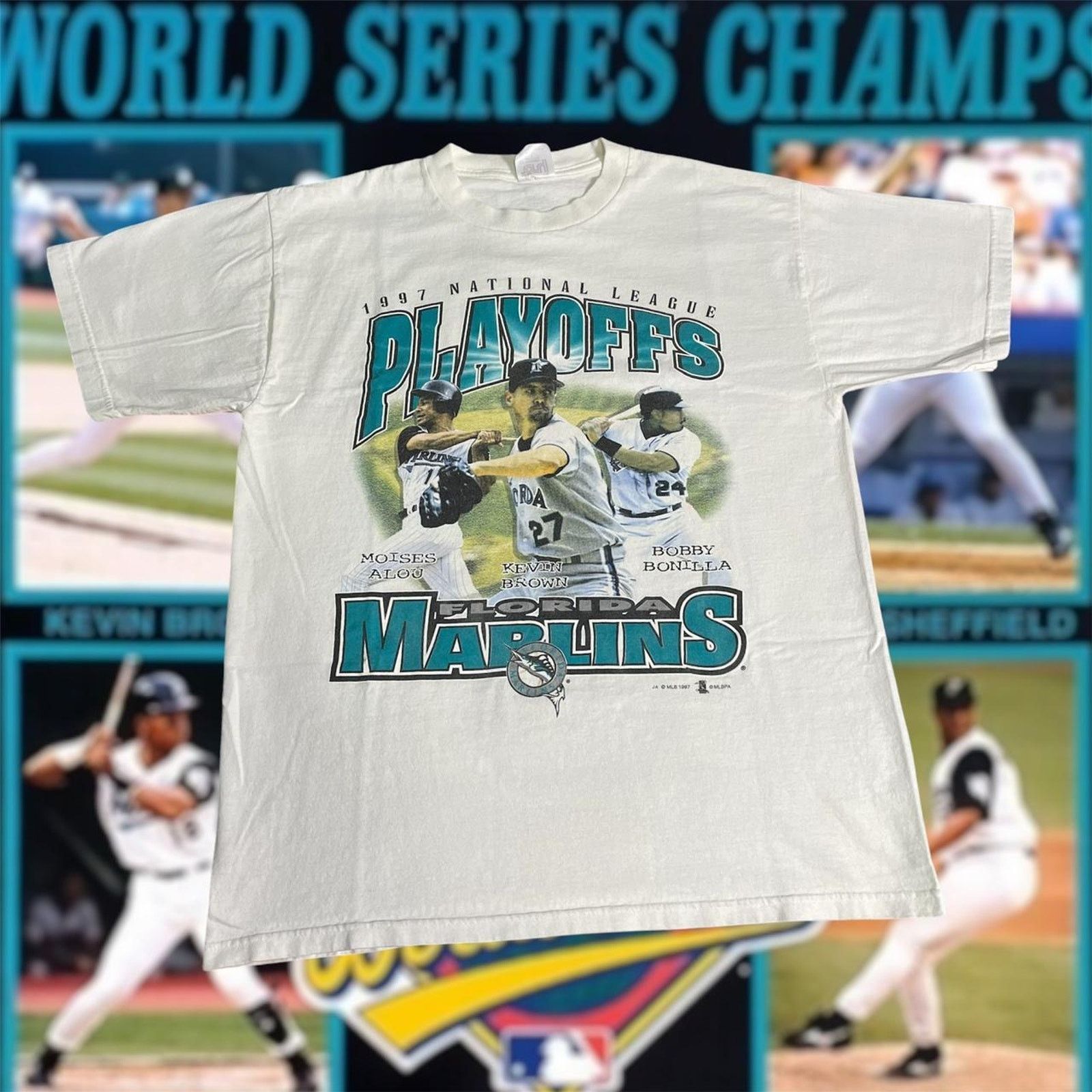 MLB × Vintage Vintage 1997 MLB Florida Marlins World Series Baseball Tee Size US L / EU 52-54 / 3 - 1 Thumbnail
