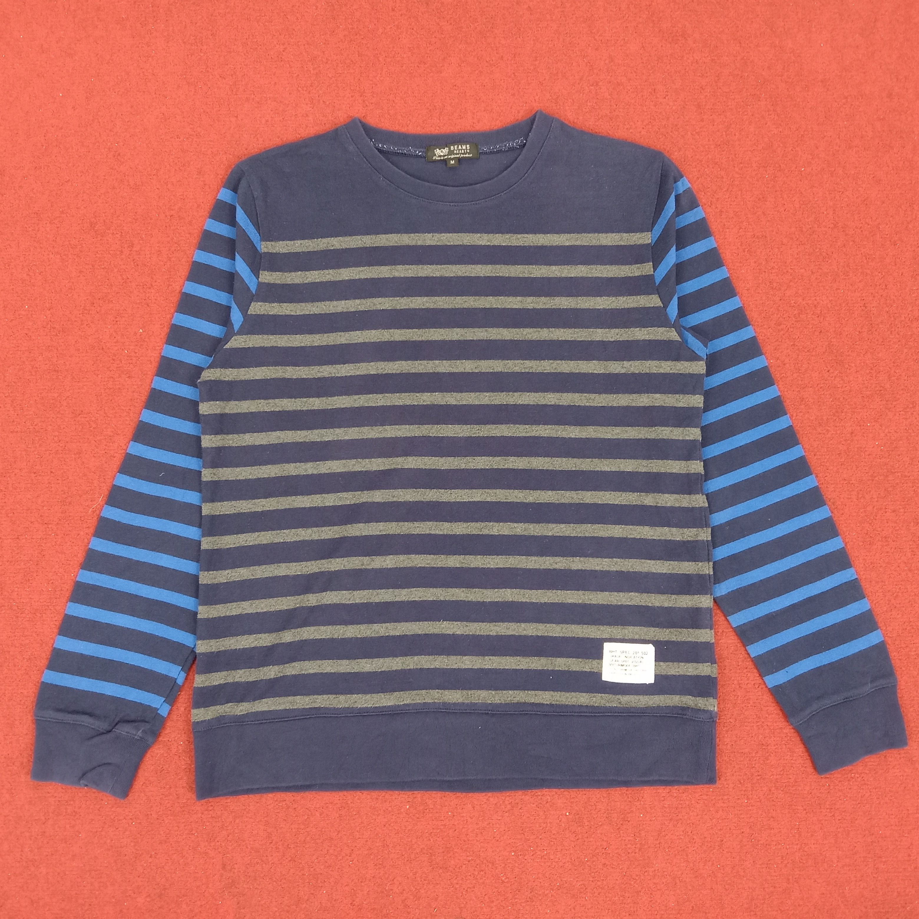Beams Plus × Vintage Beams Japanese Brand Streetwear Style Stripes Design Tshirt Size US M / EU 48-50 / 2 - 1 Thumbnail