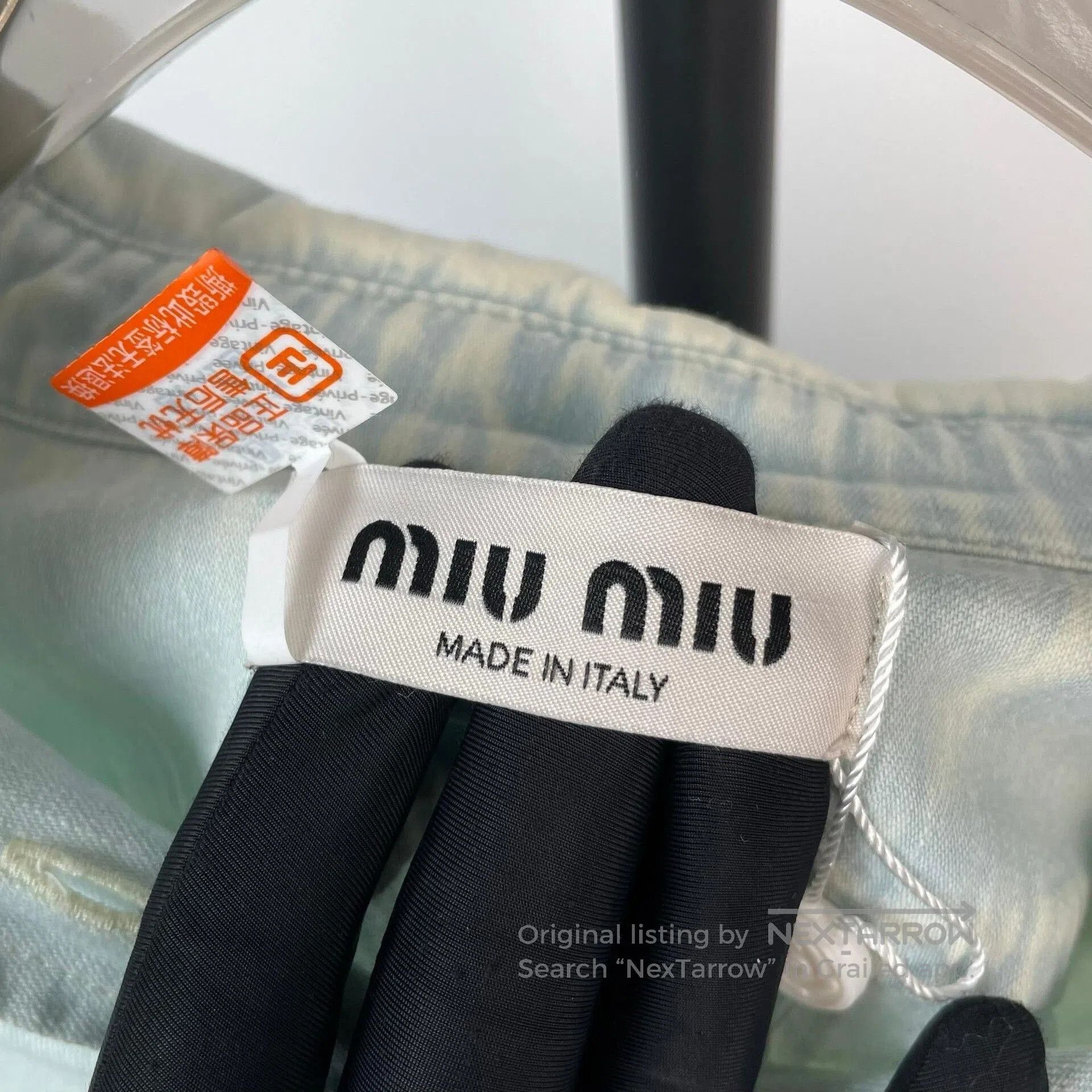 Miu Miu MiuMiu Light Blue Gradient Denim Shirt. Size S / US 4 / IT 40 - 4 Thumbnail