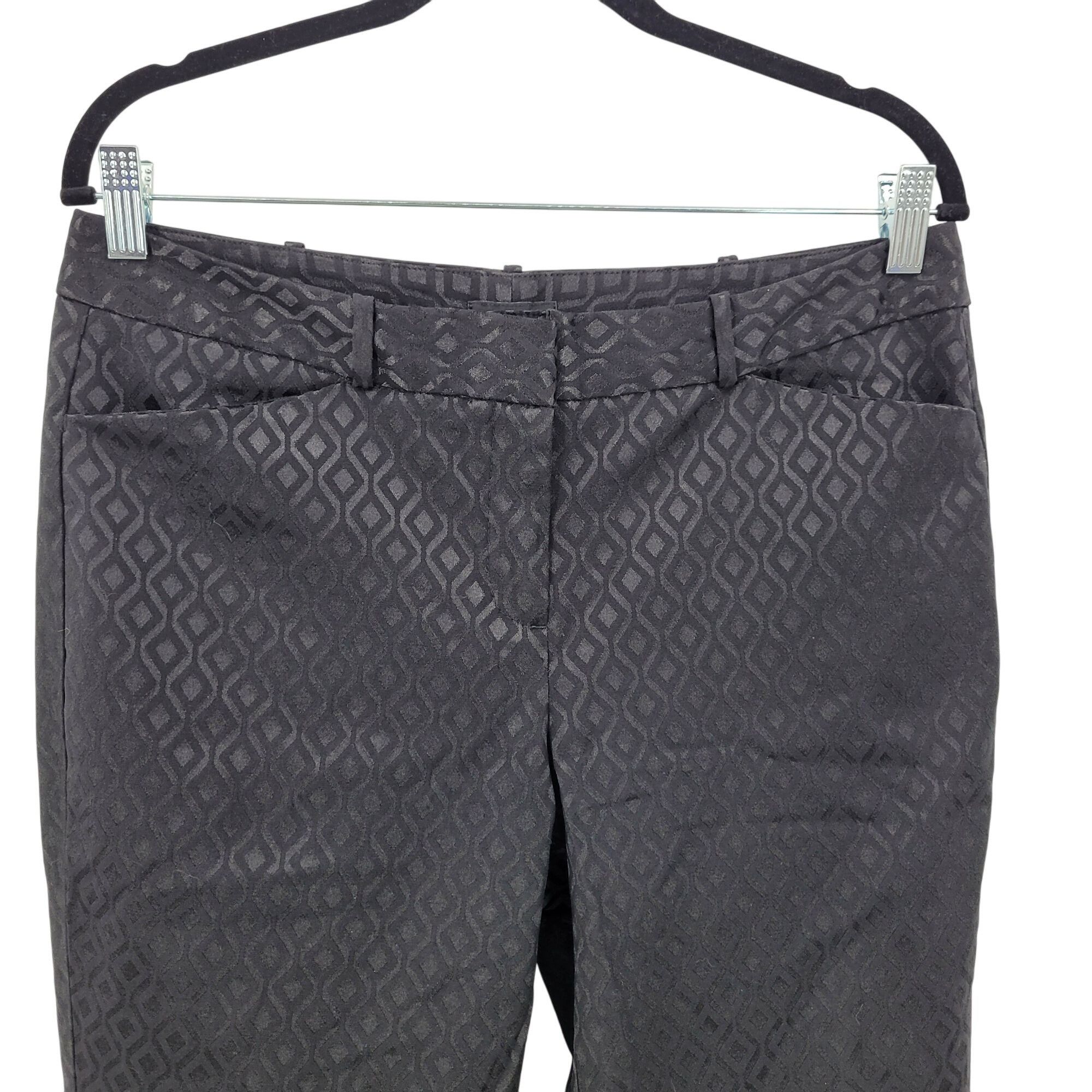 Vintage Vtg 90s Womens Black Cigarette Pants 8 Geometric Textured An Size 30" / US 8 / IT 44 - 5 Thumbnail
