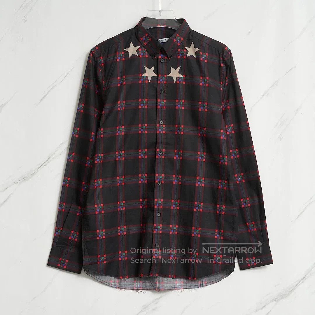 Givenchy Givenchy Men's Star Plaid Jacquard Shirt. Size US M / EU 48-50 / 2 - 1 Thumbnail