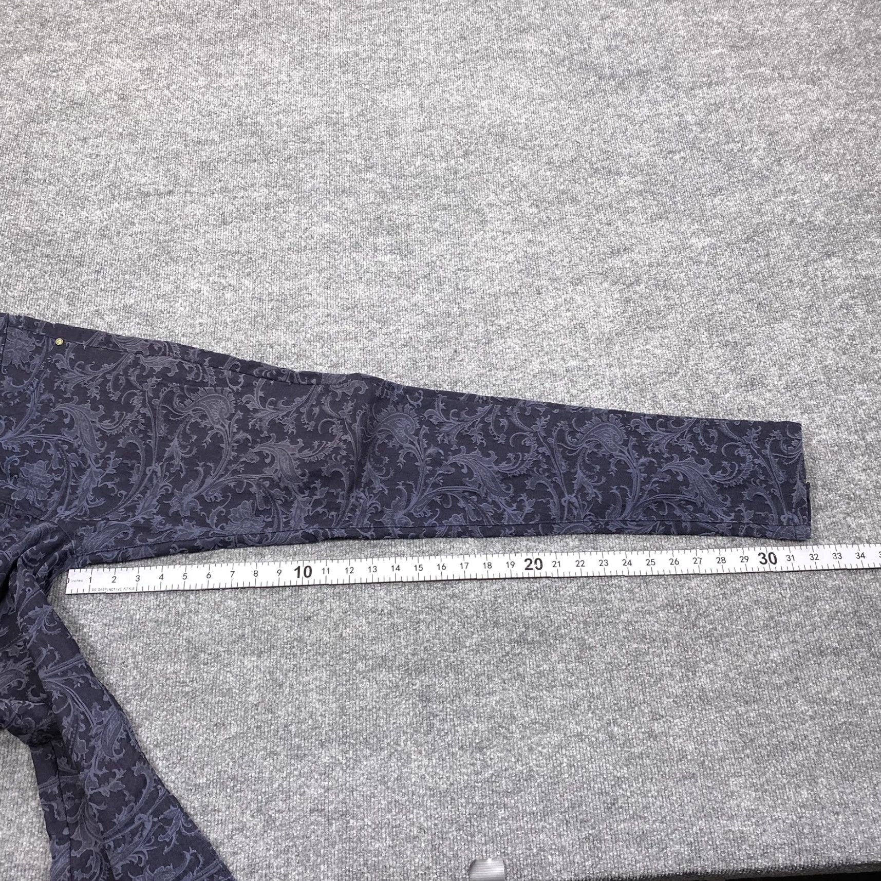 Vintage ARK Jeans Womens 14 Blue Dark Wash Skinny Ankle Zip Mid Rise Floral Denim 5-Pocket Womens Jeans Size 36" / US 14 / IT 50 - 5 Thumbnail