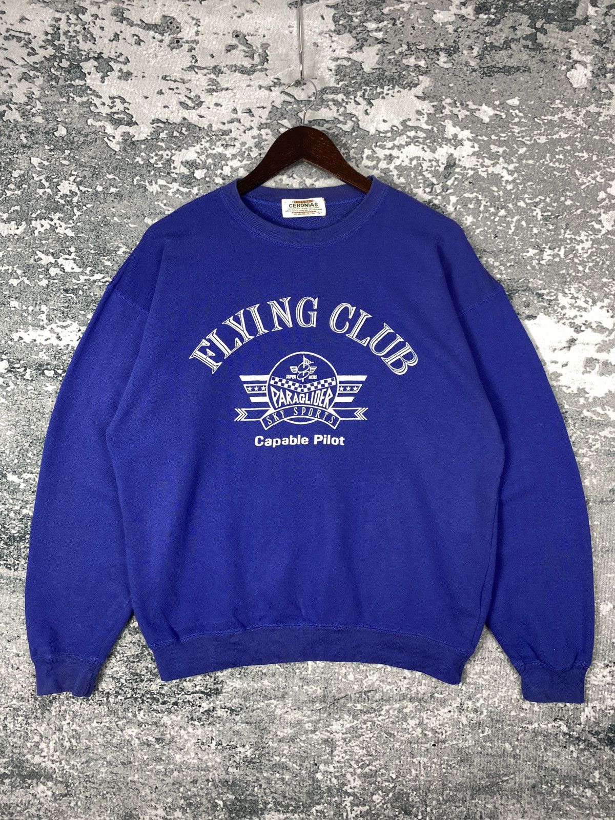 Designer Vintage Ceronias Flying Club Crewneck Sweatshirts Size US L / EU 52-54 / 3 - 1 Thumbnail