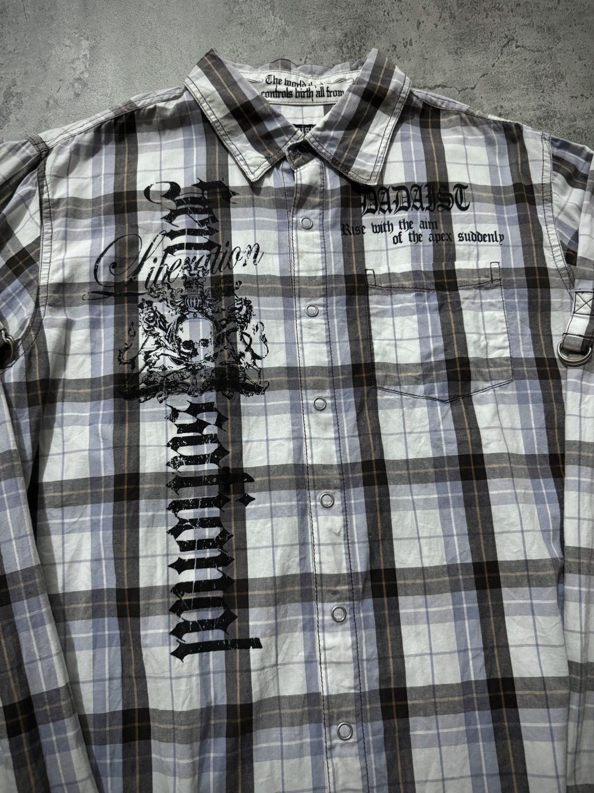 Japanese Brand DAOAST SKULL GOTHIC POEM SHIRT Size US L / EU 52-54 / 3 - 5 Thumbnail