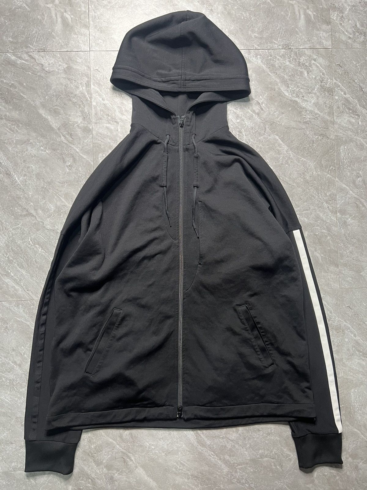 Y-3 Adidas Y-3 by Yohji Yamamoto Black & White Stripes Hoodie Size US XL / EU 56 / 4 - 2 Thumbnail