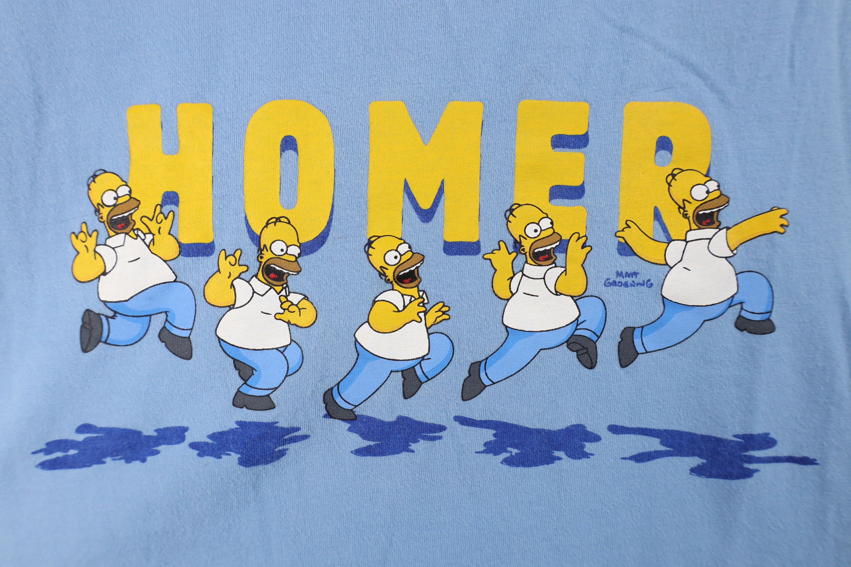 Vintage Vintage Y2K The Simpsons Spell Out Homer Ringer T-Shirt Blue Size US XL / EU 56 / 4 - 4 Thumbnail
