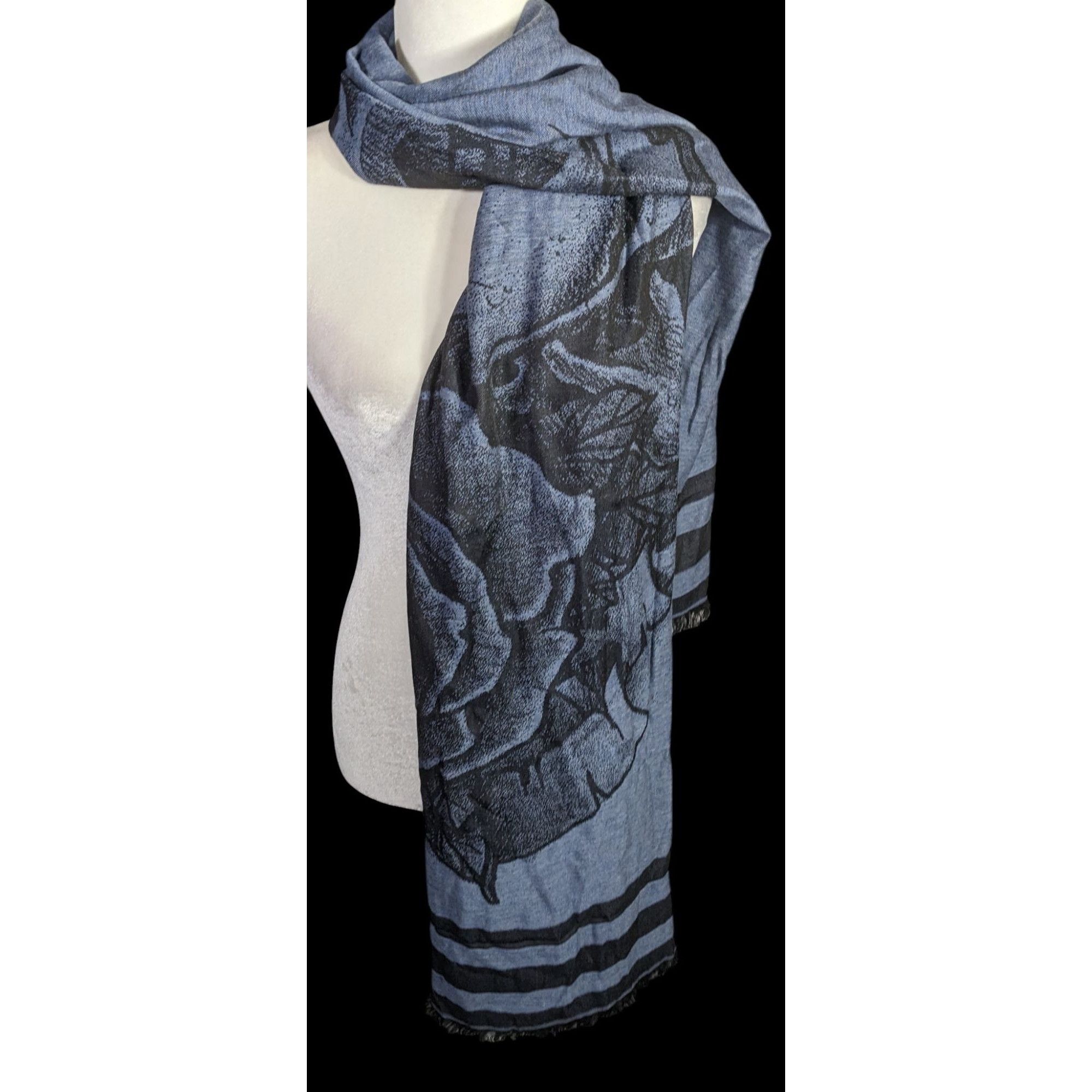Other Milana Gothic Skull & Rose Scarf Made in Italy Size ONE SIZE - 2 Thumbnail