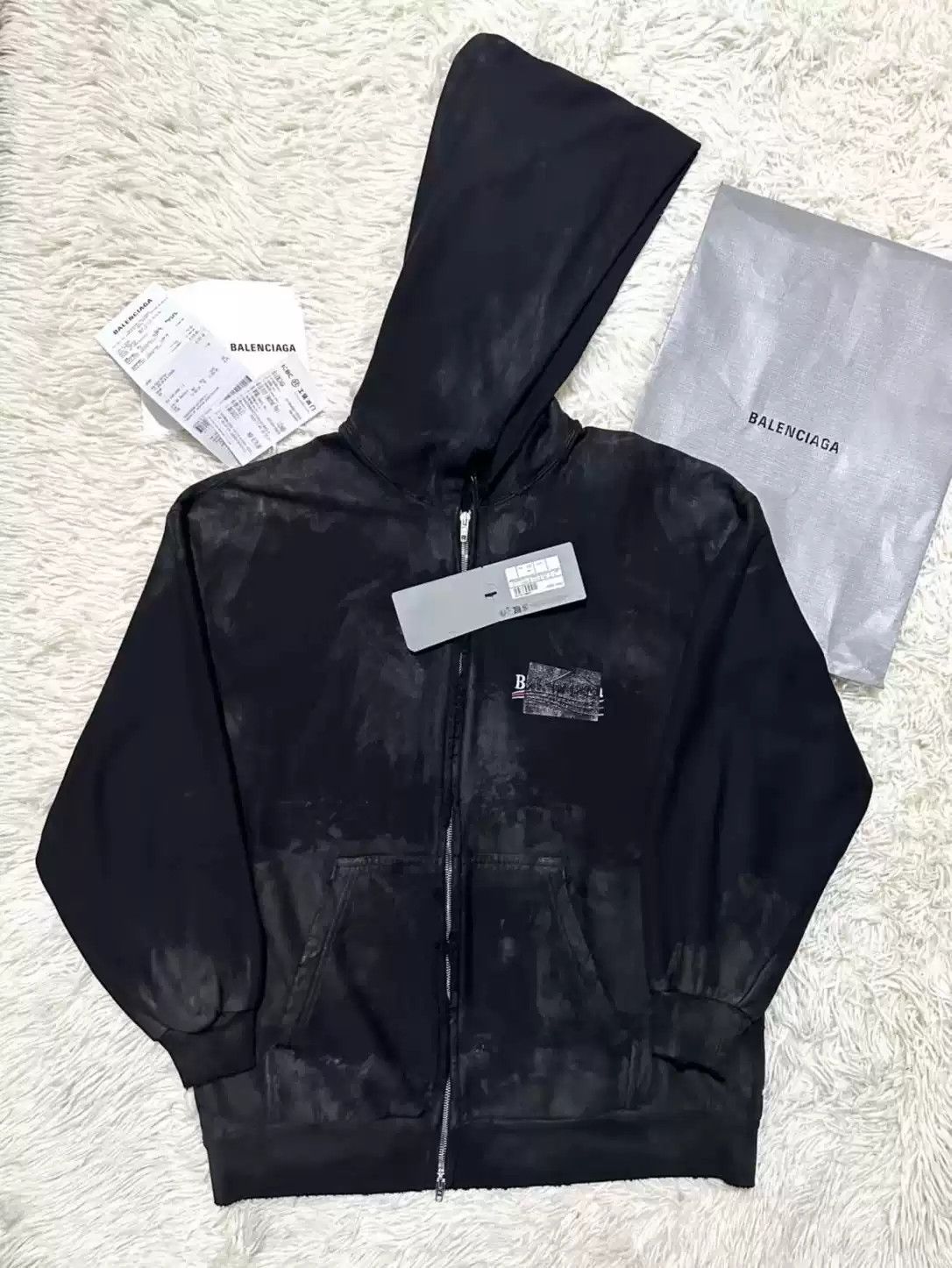 Balenciaga Balenciaga 23ss mud dyed tape cola blocking zipper 