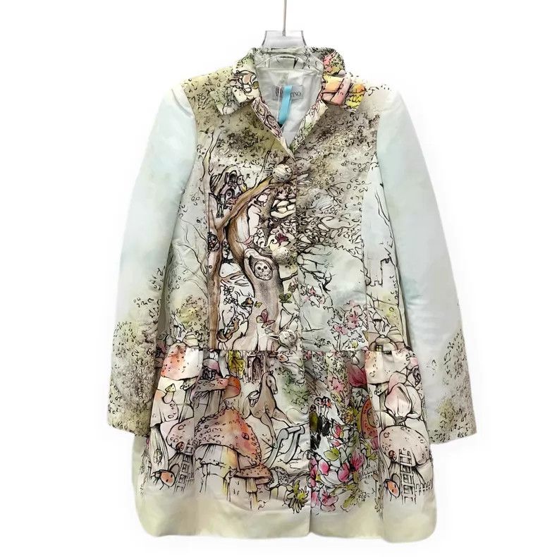 Valentino Valentino Multi-color painting, oil painting, lapel skirt Size M / US 6-8 / IT 42-44 - 1 Thumbnail