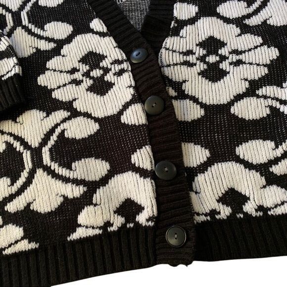 Vintage Vintage Chunky Knit Abstract Novelty Cardigan Sweater M Size M / US 6-8 / IT 42-44 - 4 Thumbnail
