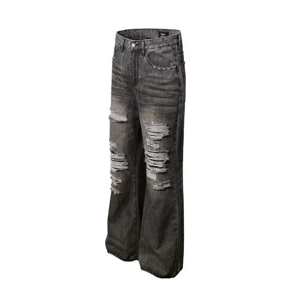 VIBE Men's washed distressed heavy duty flared jeans Size US 32 / EU 48 - 2 Thumbnail