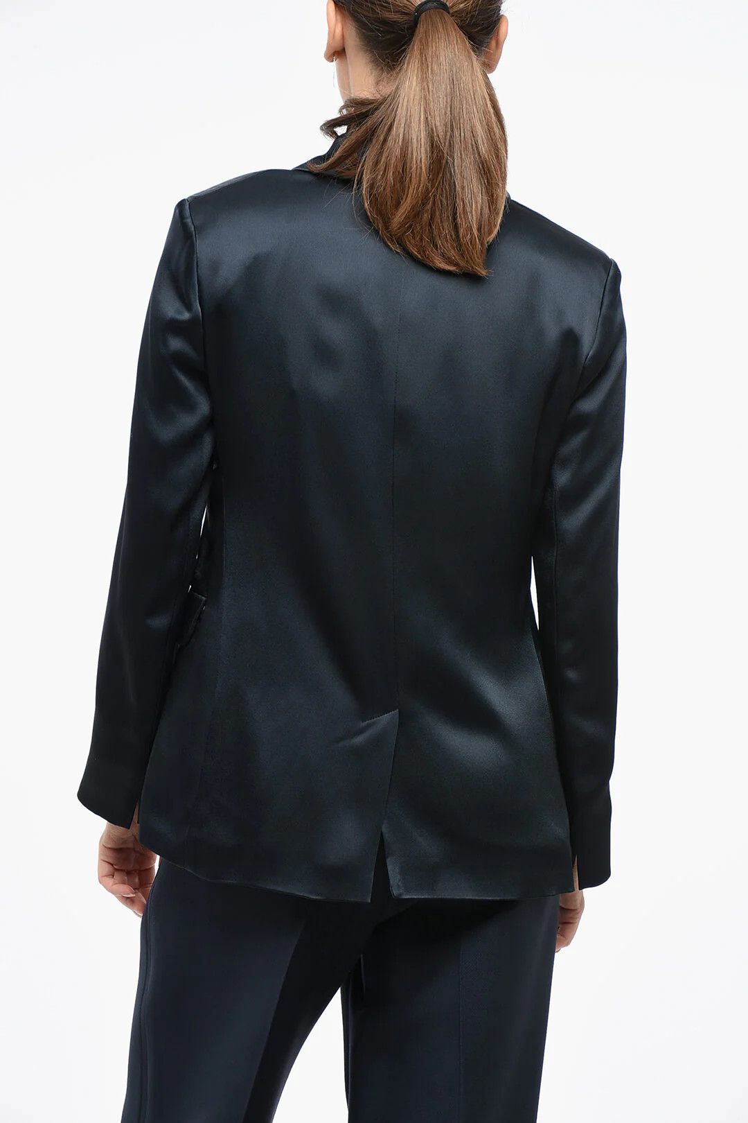 Max Mara og1mm0426 S Slim-Fit Satin Blazer in Blue Size S / US 4 / IT 40 - 2 Thumbnail