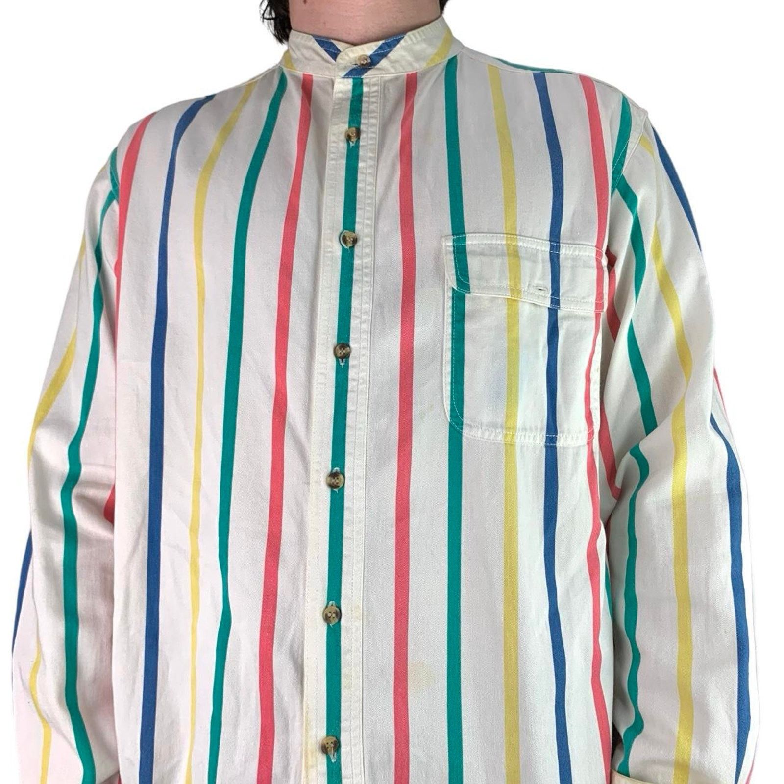 Japanese Brand × Vintage Vintage 90s Kensington Road Striped Button Up Shirt Size US L / EU 52-54 / 3 - 2 Thumbnail