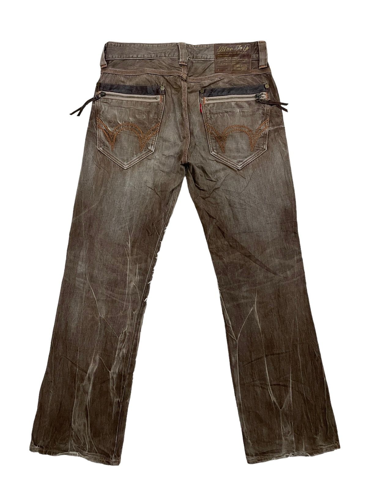 image of Distressed Denim x Edwin Bind Offeredwin Blue Trip 505 Stonewash in Brown, Men's (Size 36)