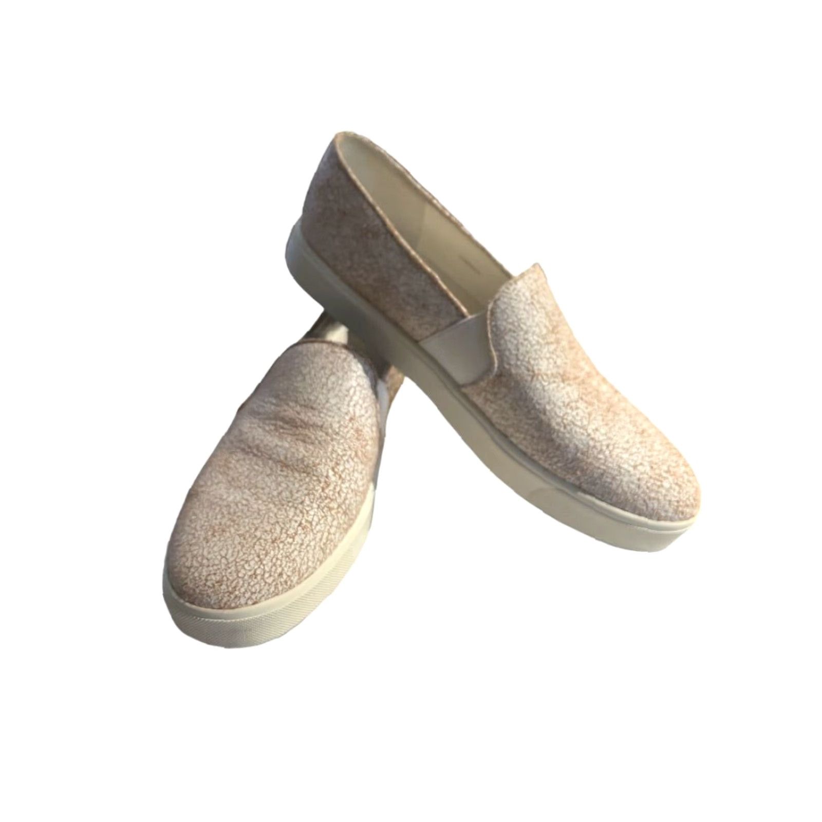Vince Vince Blair Crackle Leather Slip On Sneakers EUC Womens Shoes White 9 Slip On Leather Sneaker Regular M Size US 9 / IT 39 - 2 Thumbnail