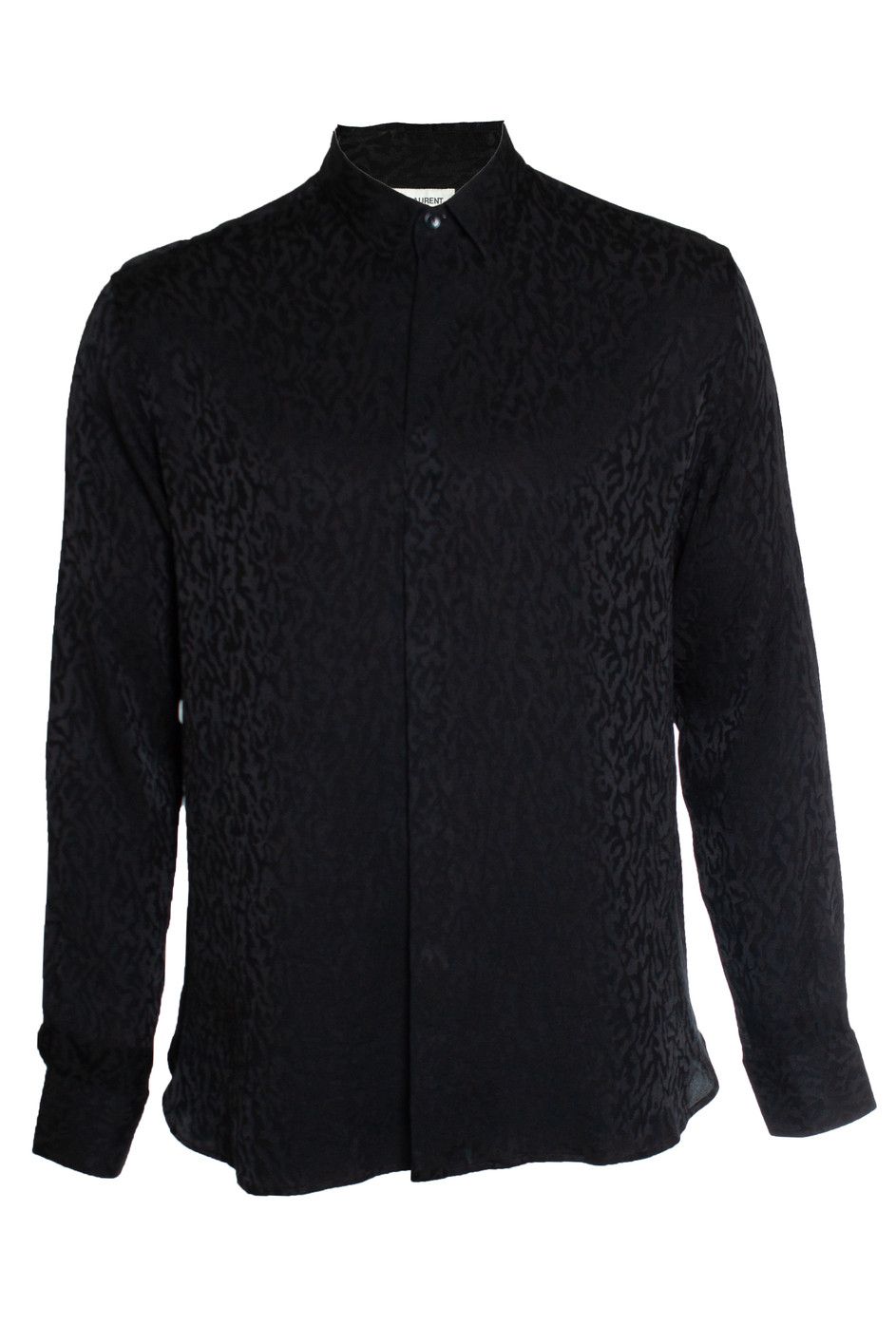 Saint Laurent Paris Saint Laurent, Black shiny and matte leopard shirt Size US M / EU 48-50 / 2 - 1 Thumbnail
