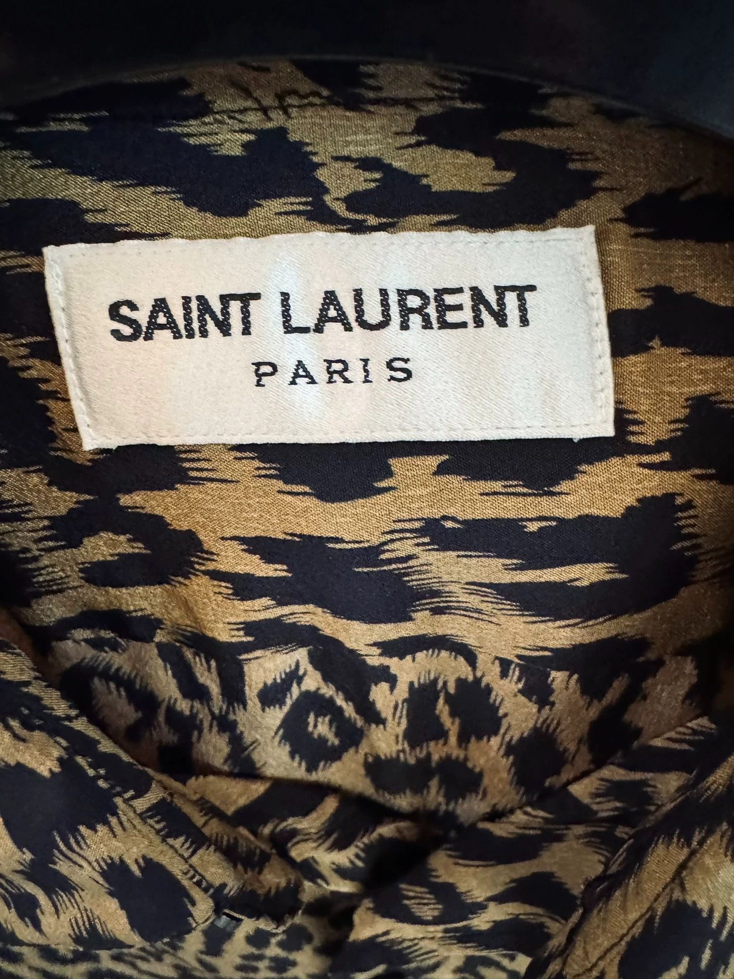 Saint Laurent Paris SLP 21SS Leopard Print Silk Shirt 39 M Unisex Jam Hsiao Size US M / EU 48-50 / 2 - 3 Thumbnail
