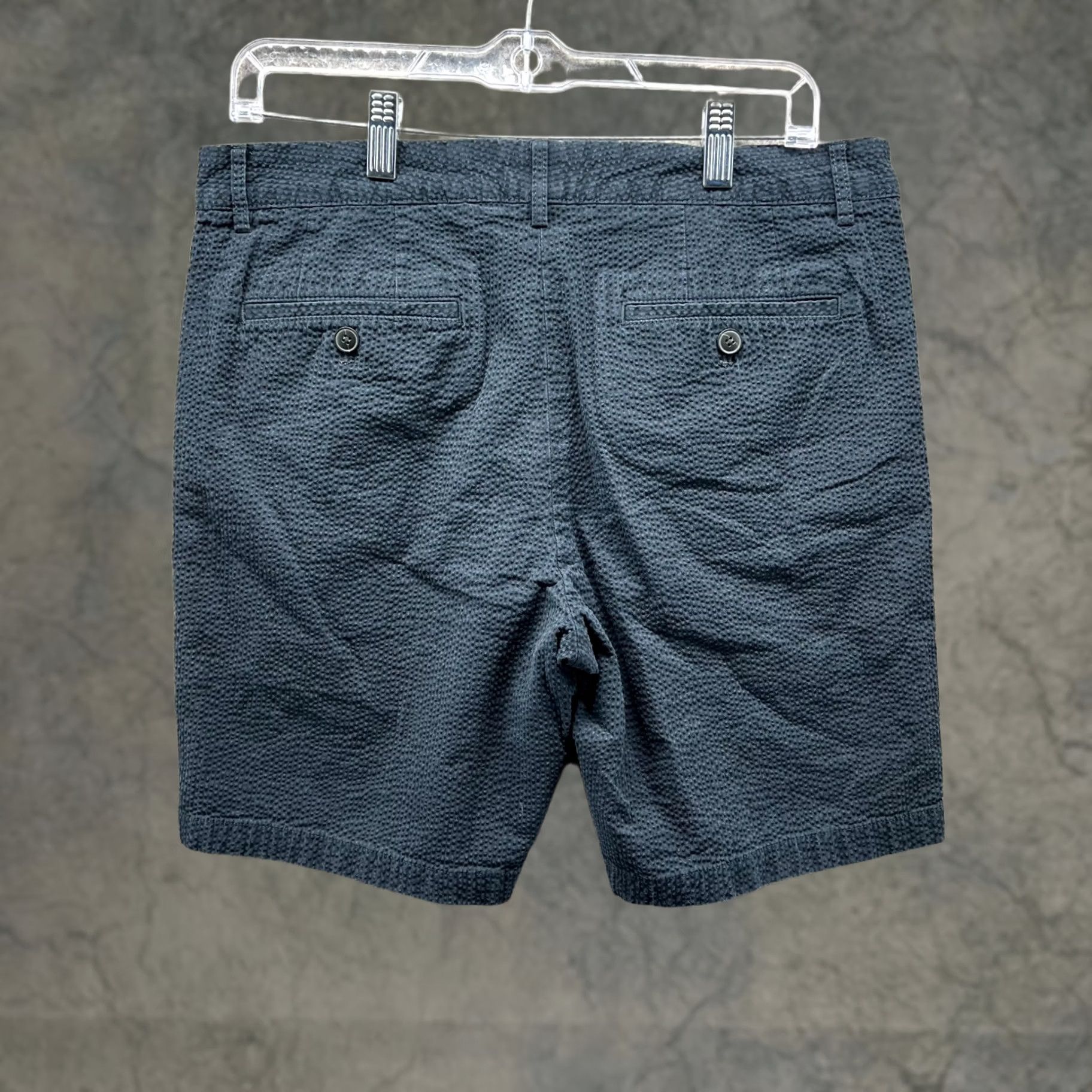 Club Monaco Club Monaco Shorts Mens 31 Blue Chino Flat Maddox Textured Weave Pattern Size US 31 - 1 Thumbnail