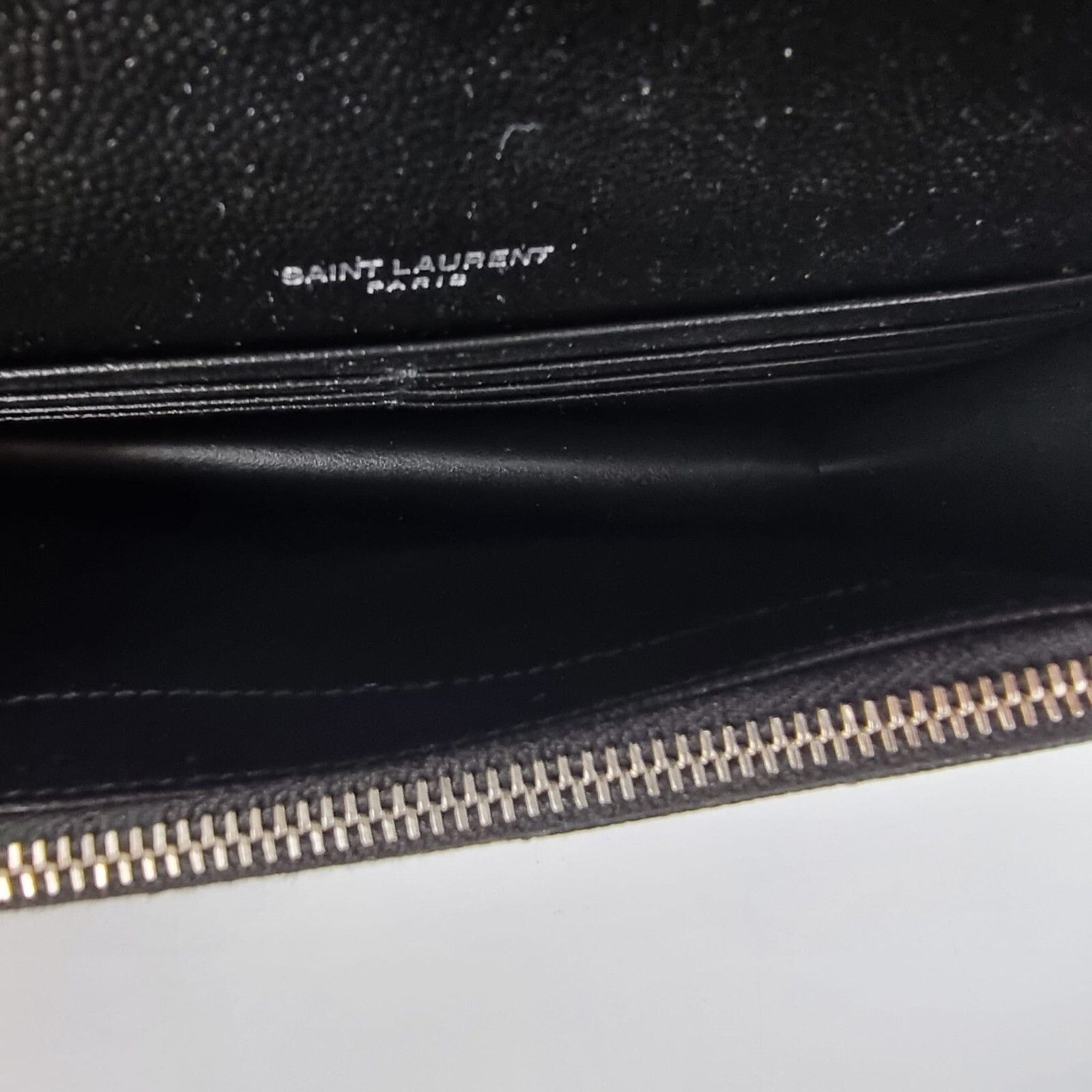 Saint Laurent Paris SAINT LAURENT Cassandre Envelope Black/Silver Grained Leathe Size ONE SIZE - 9 Thumbnail