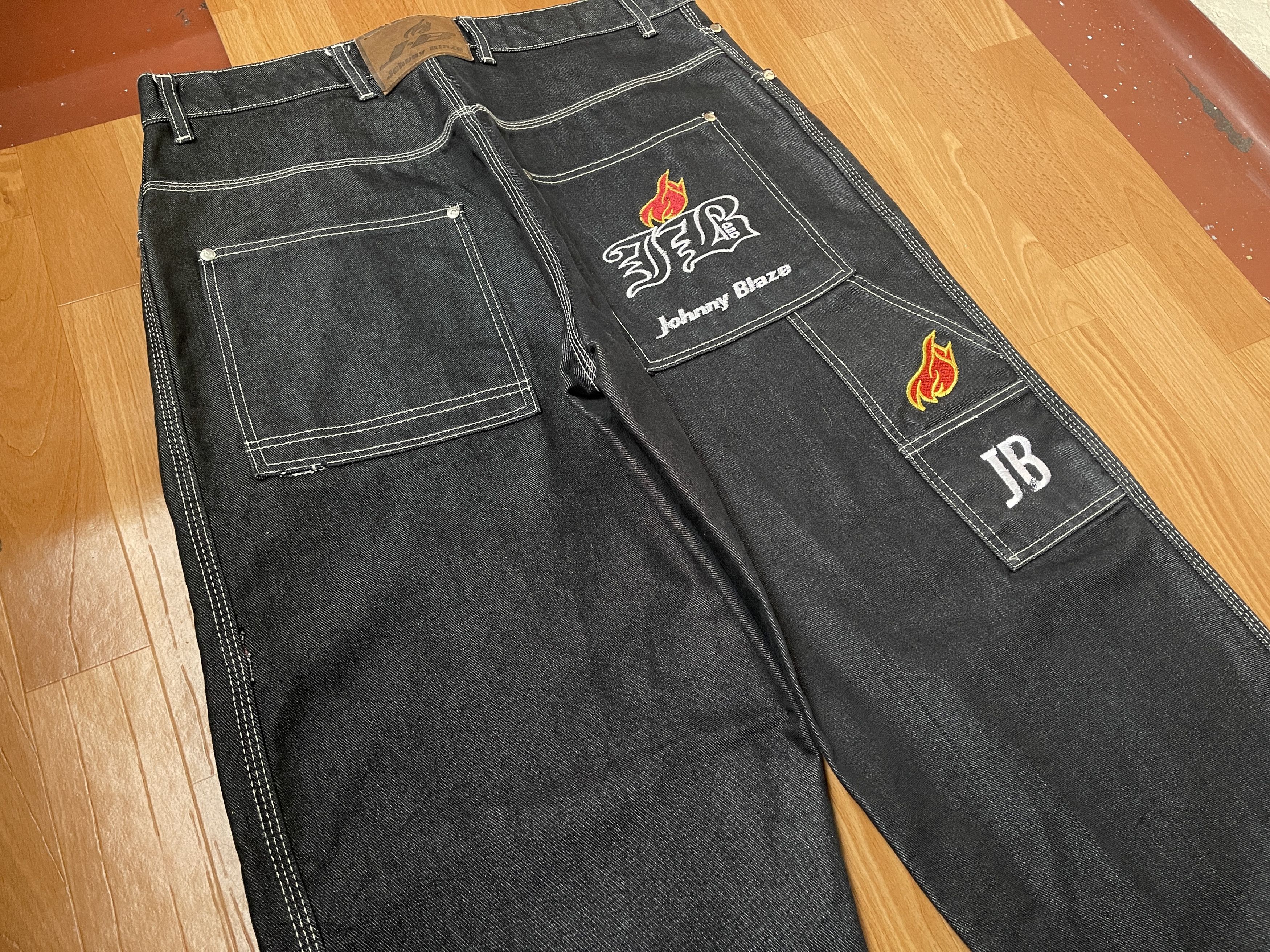 Wu-Tang Clan Johnny Blaze jeans shiny metallic silver baggy Wu Wear 34 Size US 34 / EU 50 - 4 Thumbnail