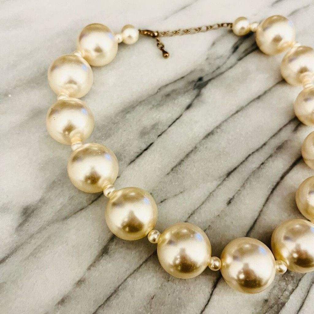 Jewelry Chunky Faux Pearl Beaded Necklace Cream Size ONE SIZE - 3 Thumbnail