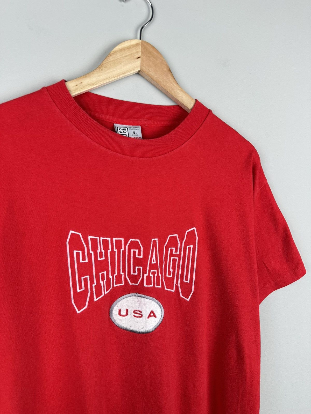 Band Tees × Vintage Vintage 90s Chicago USA Box Logo Tee Oversized Size US L / EU 52-54 / 3 - 1 Thumbnail