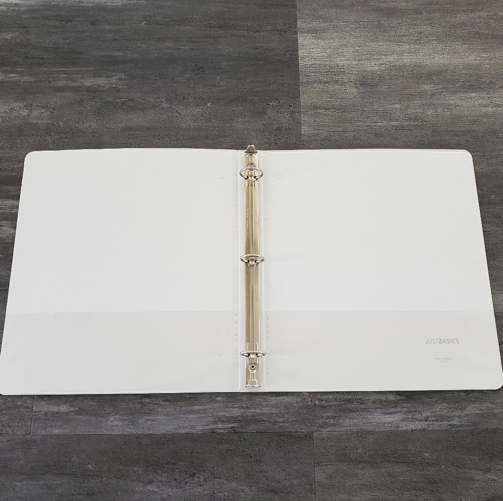 Designer White Just Basics 1 Inch Binder Size ONE SIZE - 3 Thumbnail