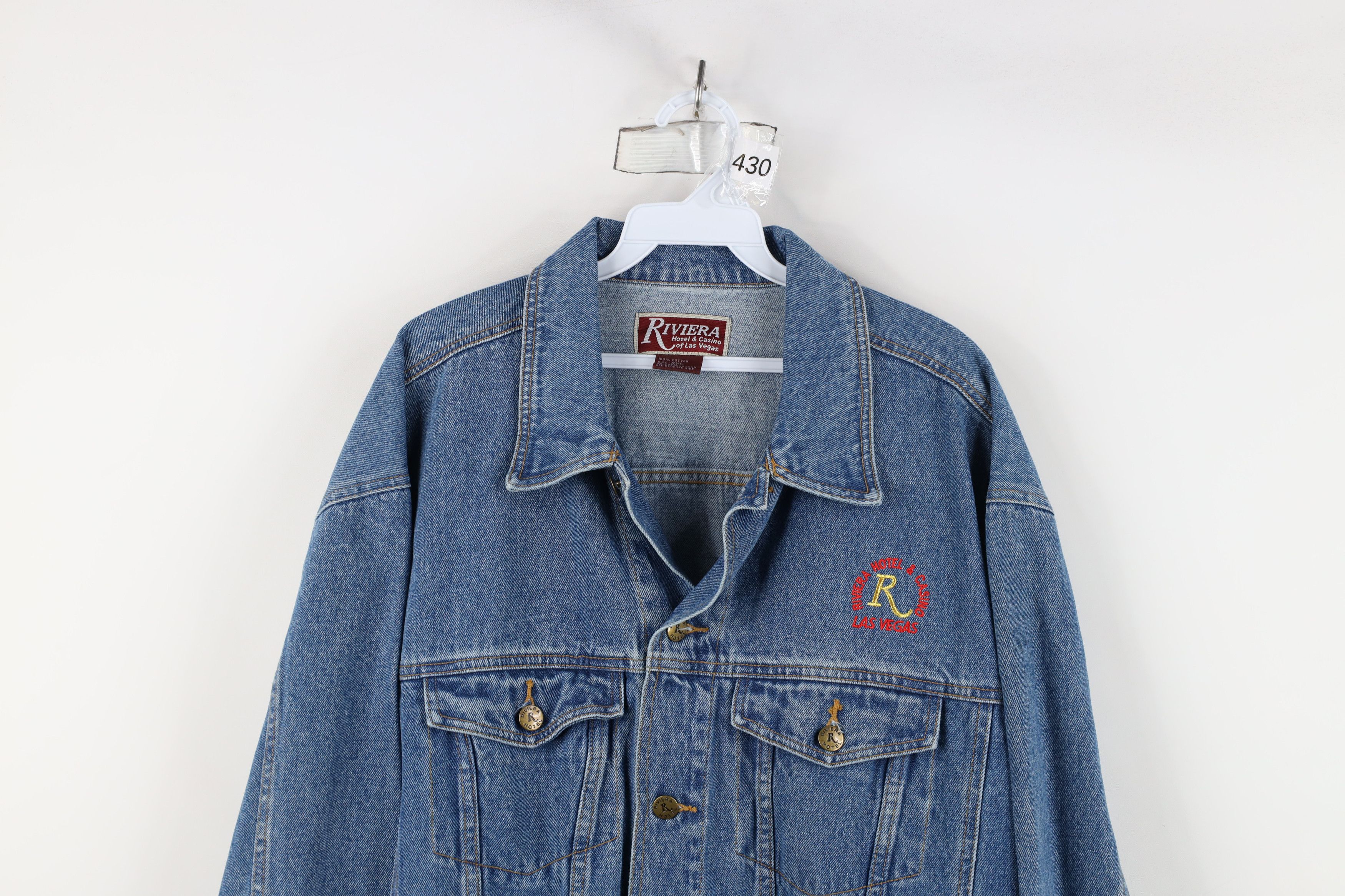 Vintage Vintage 90s Streetwear Riviera Casino Denim Trucker Jacket Size US XXL / EU 58 / 5 - 2 Thumbnail