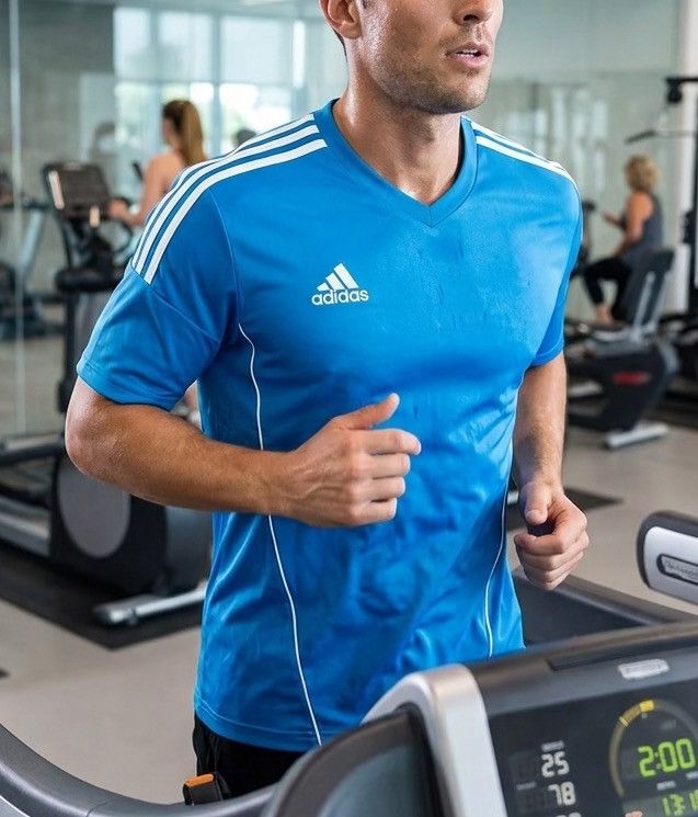 Adidas Adidas Climalite V-Neck Athletic Tee - Cobalt Blue & White Size US M / EU 48-50 / 2 - 1 Thumbnail