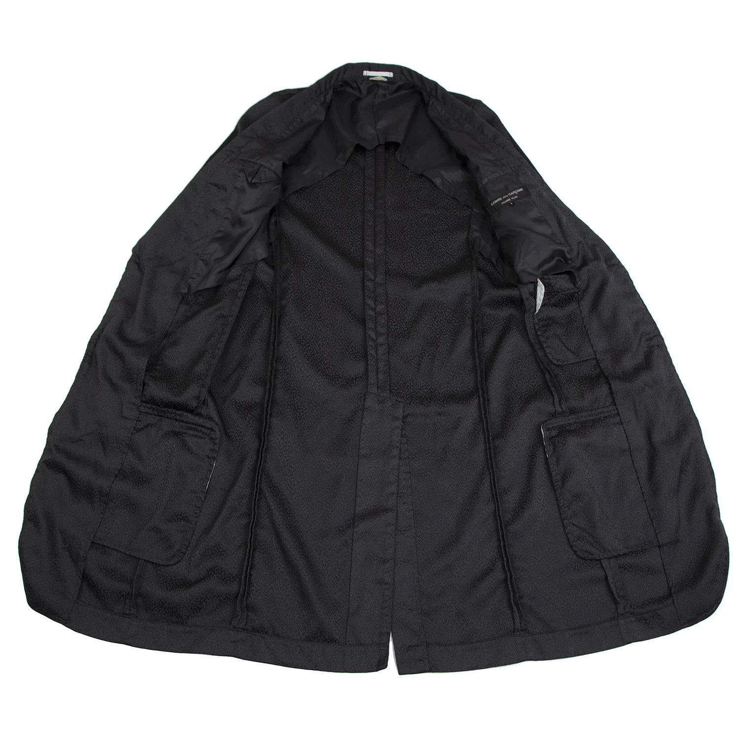 Comme des Garcons Homme Plus Jacquard Shawl Collar Long Jacket in Black Size S Size US S / EU 44-46 / 1 - 9 Thumbnail