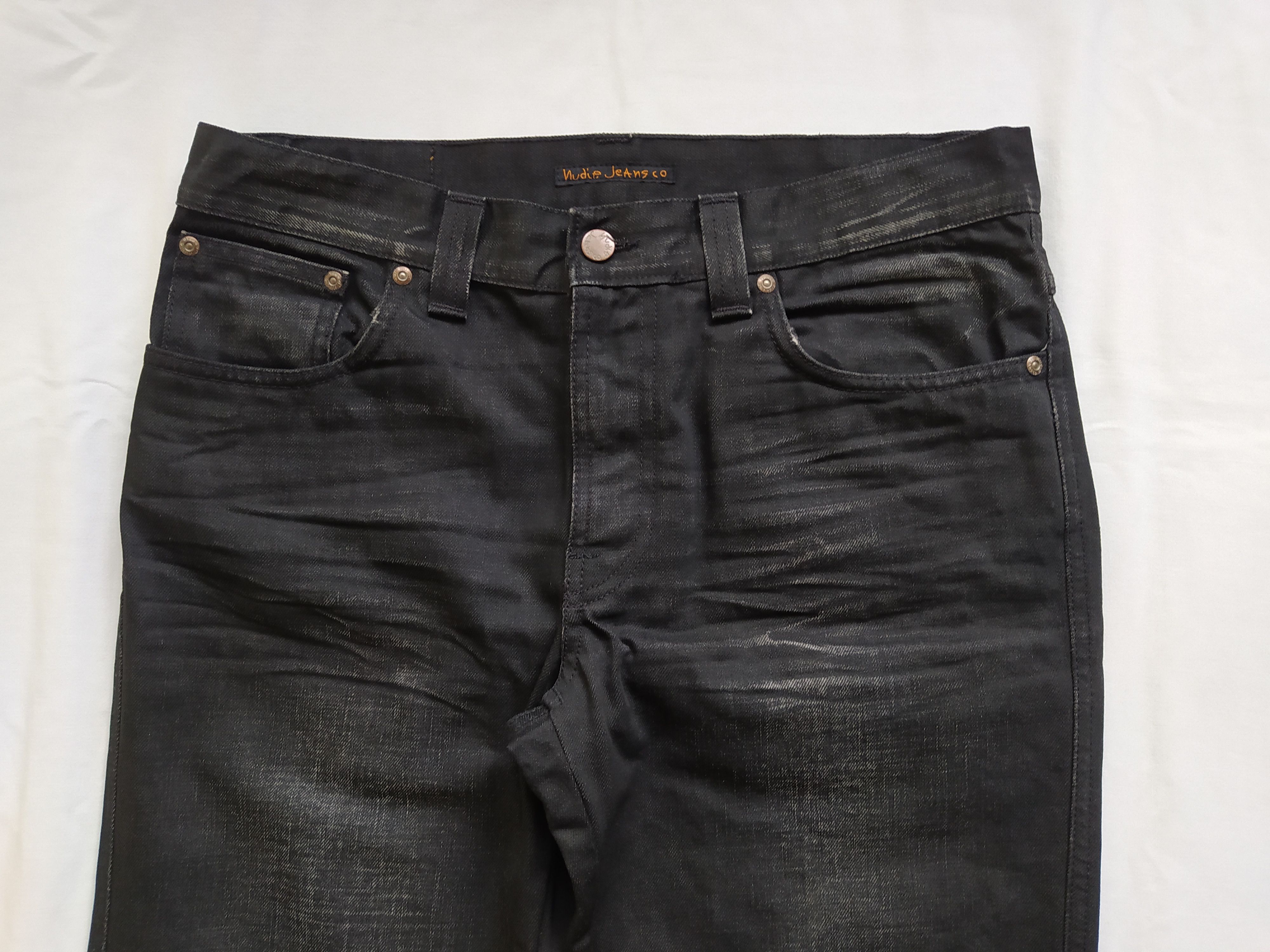 Nudie jeans black black coated jeans