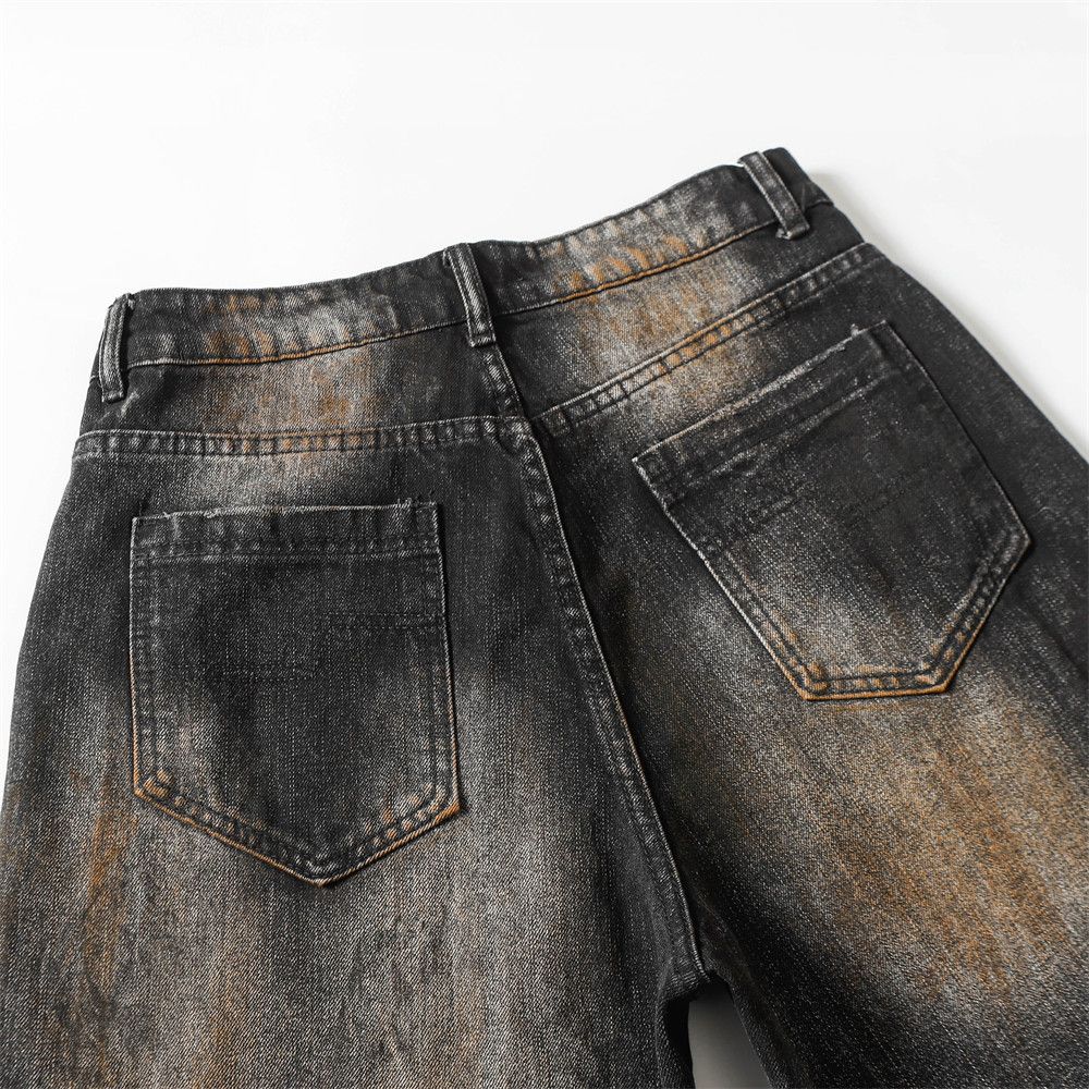 Vintage Men's washed gradient distressed dirty straight work jeans Size US 32 / EU 48 - 5 Thumbnail