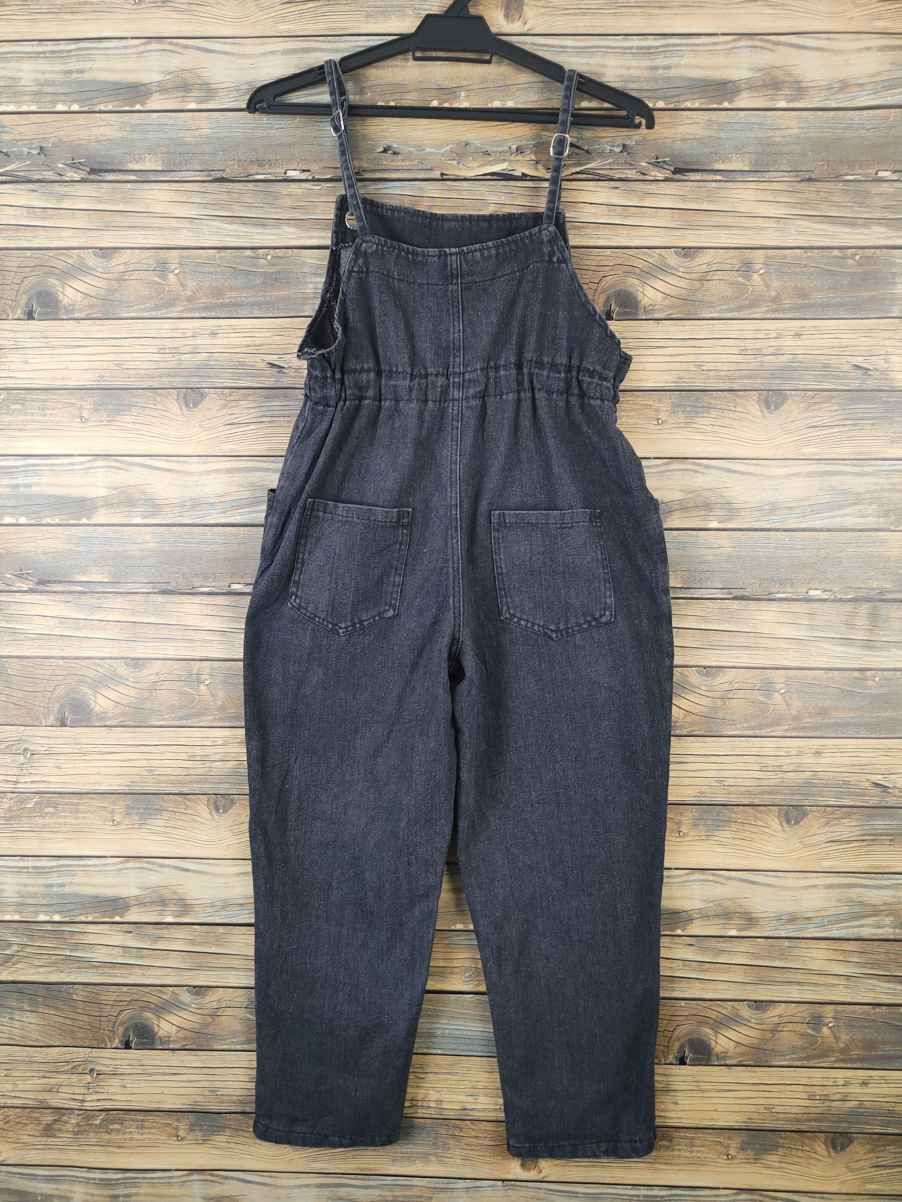 Japanese Brand × Vintage Vintage Streetwear by Japanese Brand Black Denim Jumpsuits Size 37" - 10 Thumbnail