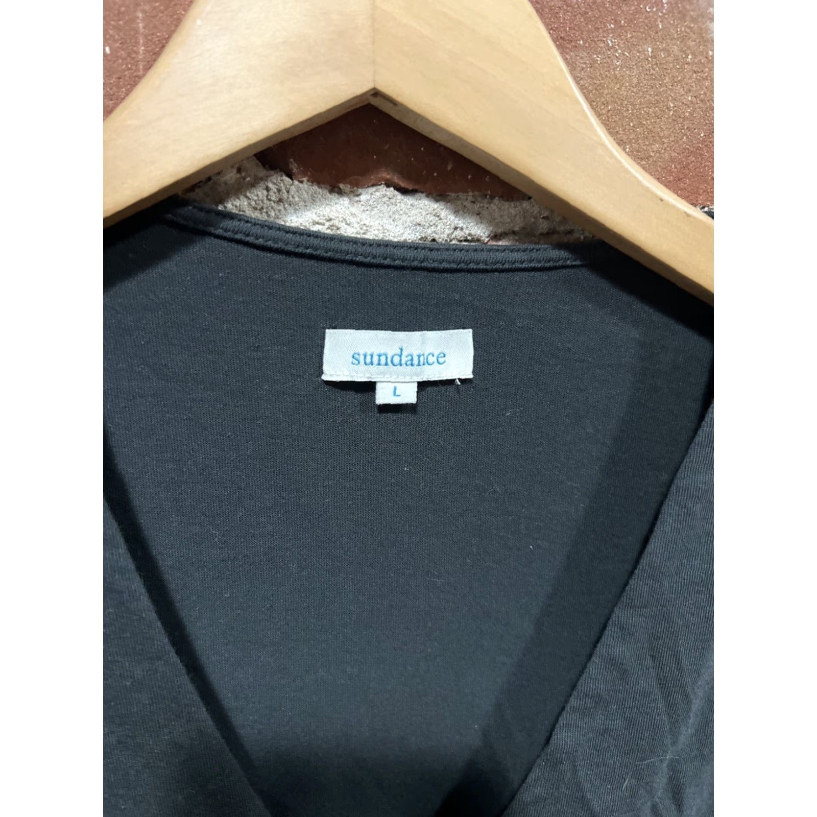 Vintage Sundance Womens Slip Dress Black Long Sleeve V-Neck Midi L Large Size L / US 10 / IT 46 - 2 Thumbnail