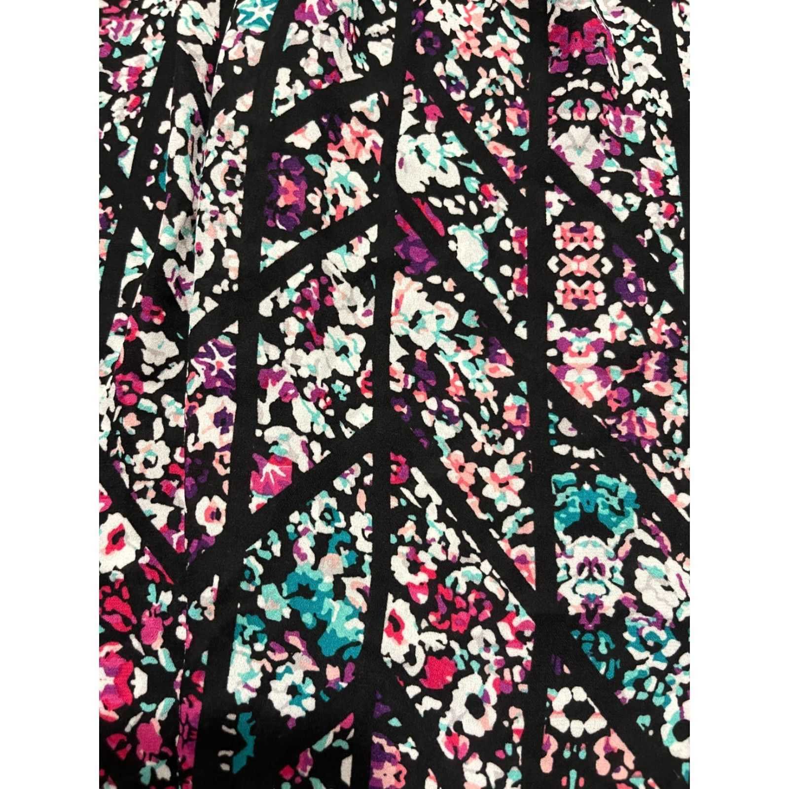 Vintage Candie's Tank Top Women's Size S Black Purple Floral Tie in Back Tank Camisole Shirt Womens Size S / US 4 / IT 40 - 3 Thumbnail