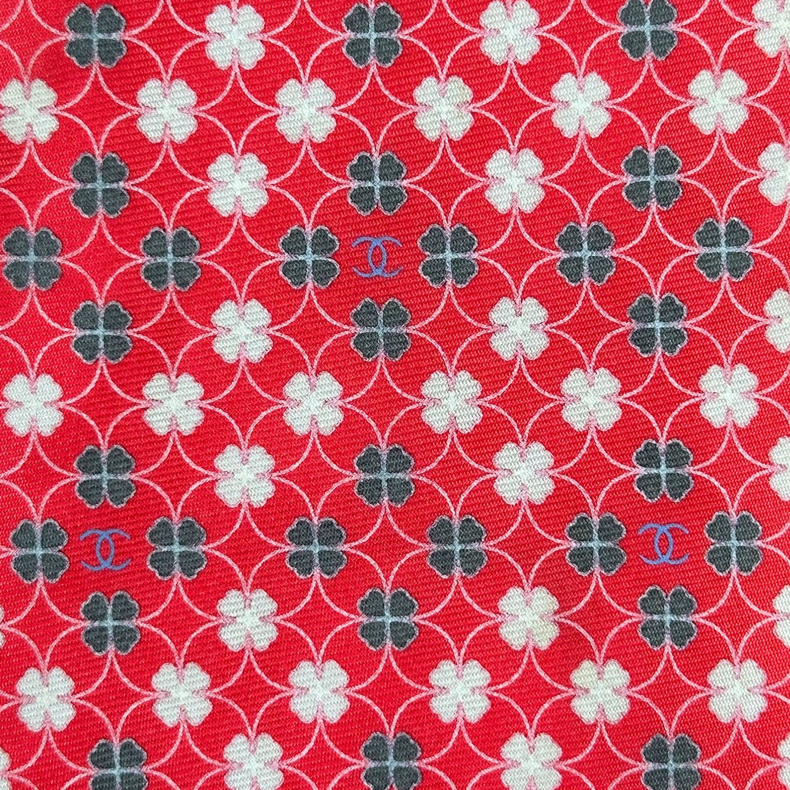 Chanel Silk Tie Pink with Clover leaf Size ONE SIZE - 5 Thumbnail