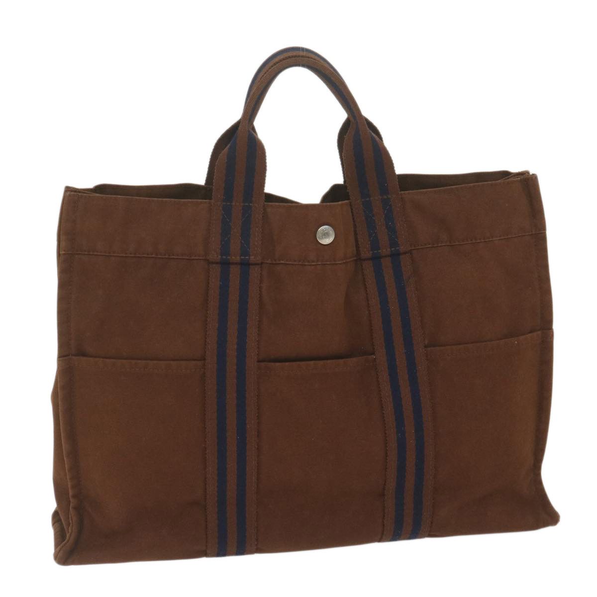 image of Hermes Fourre Toutmm Hand Bag Canvas Brown Auth Ti1426, Women's