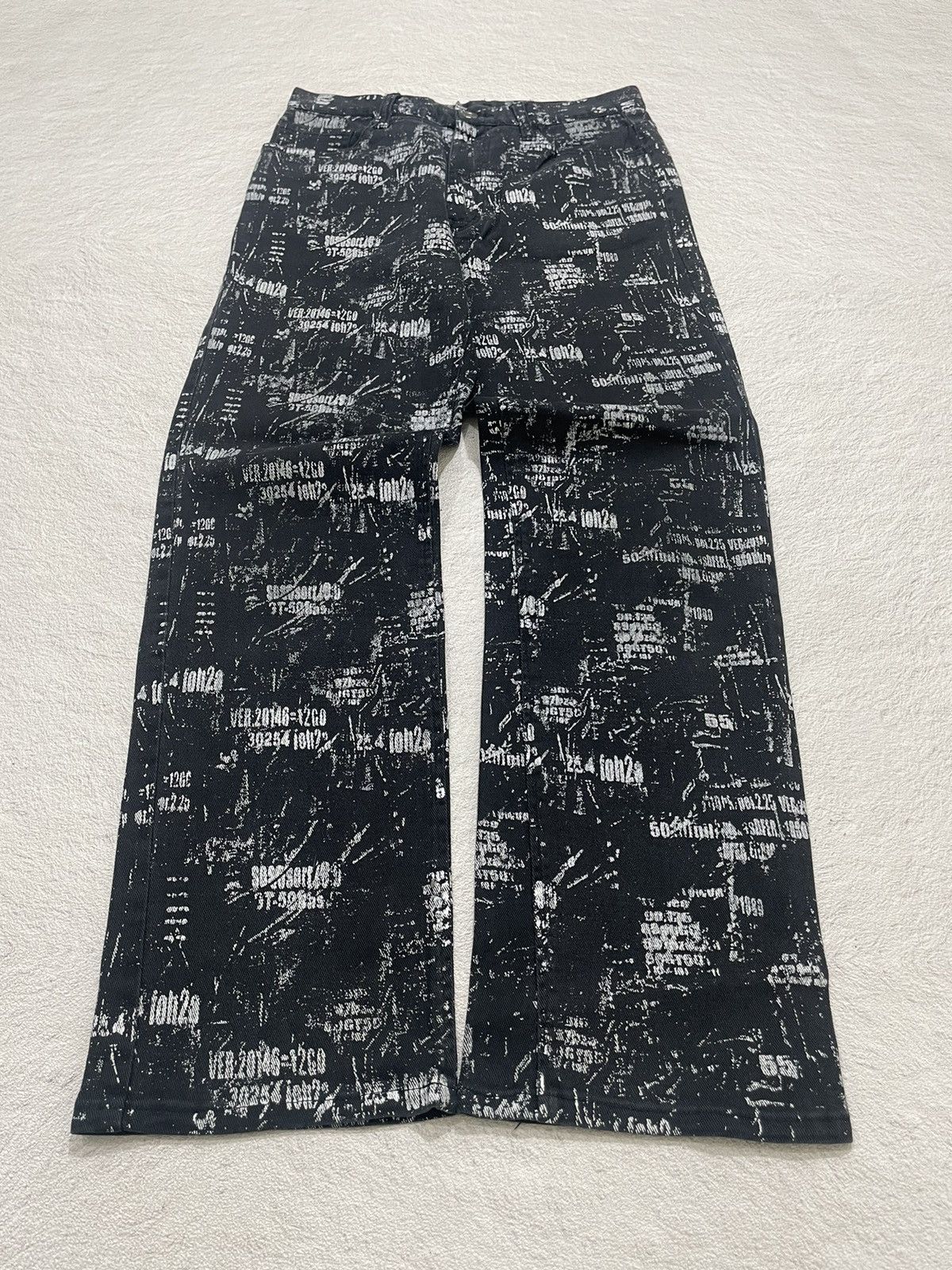 In The Attic In The Attic Full Print Word Jeans y2k Style Size US 27 - 1 Thumbnail